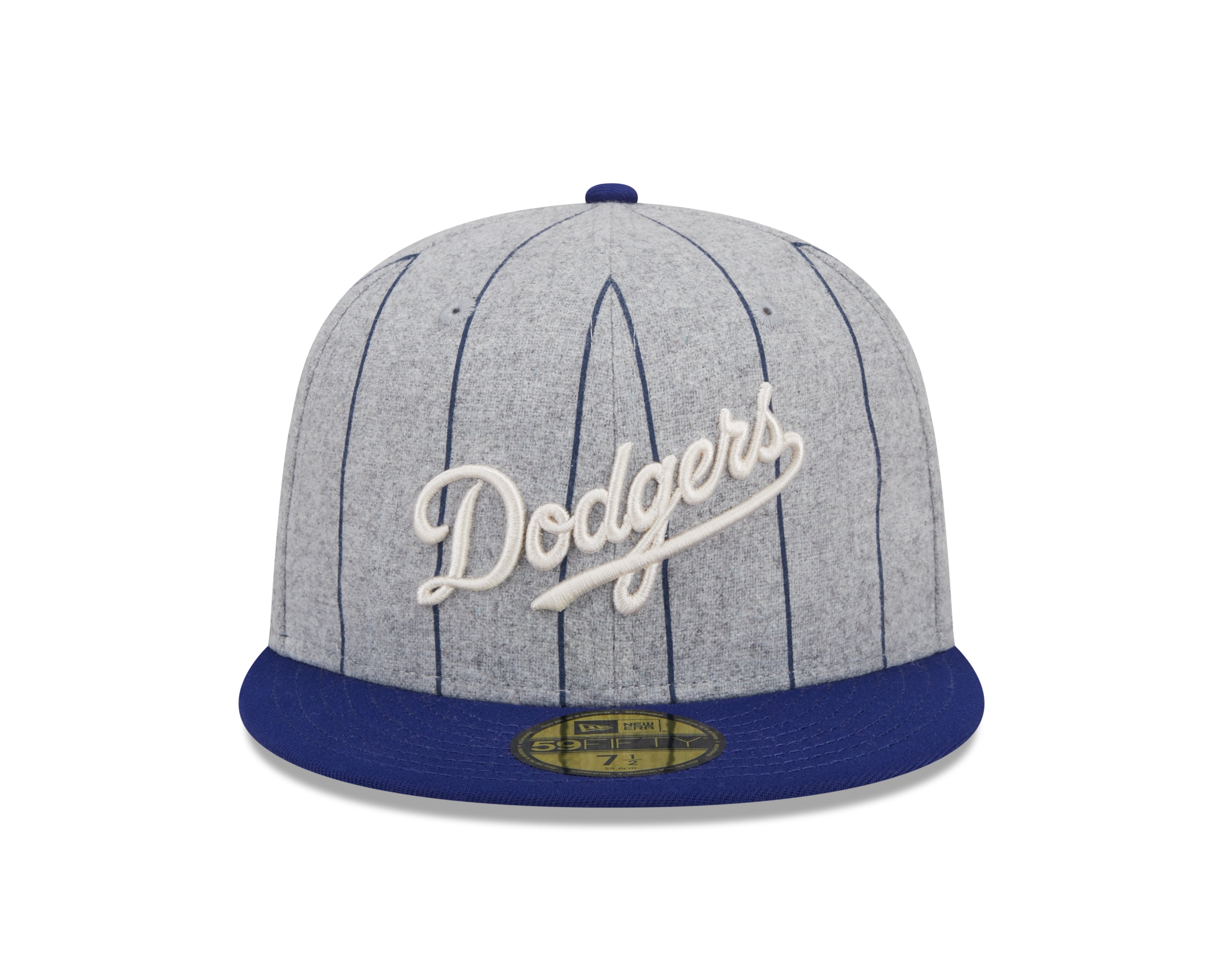 Los Angeles Dodgers MLB New Era Casquette ajustée grise 59Fifty Heather à fines rayures pour hommes