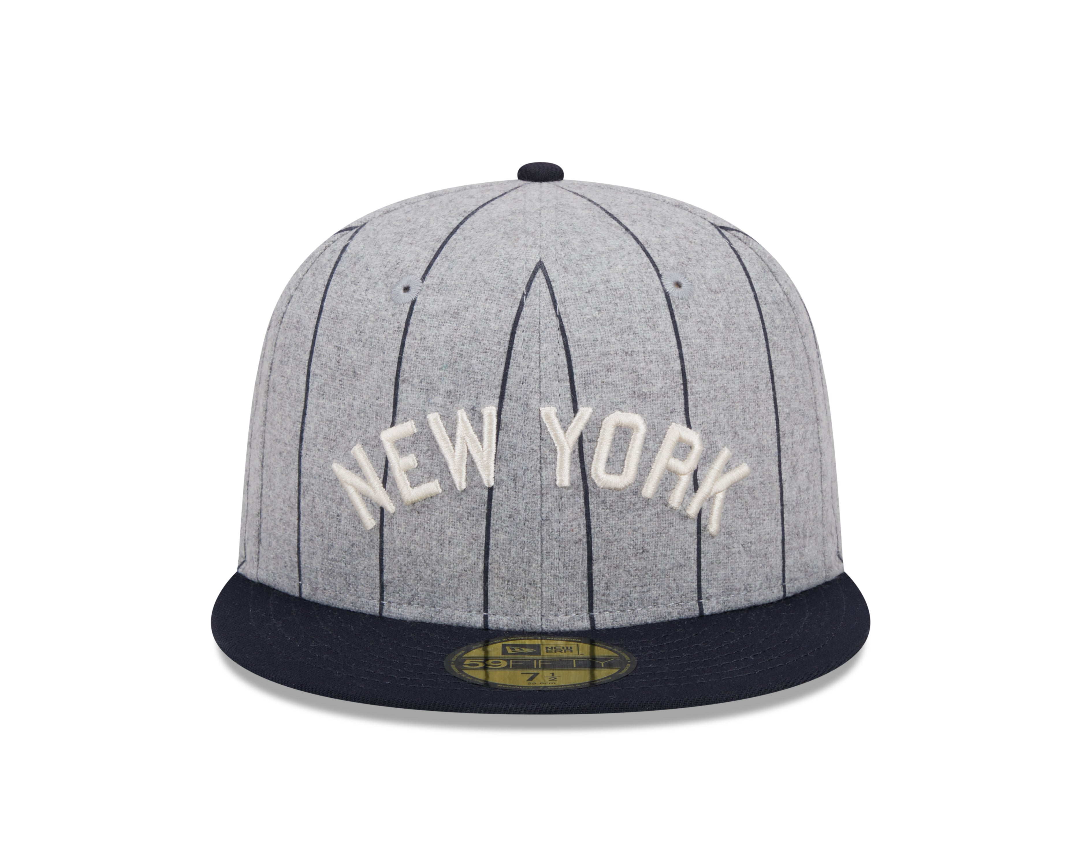 New York Yankees MLB New Era Casquette ajustée 59Fifty Heather à fines rayures homme de coloris gris