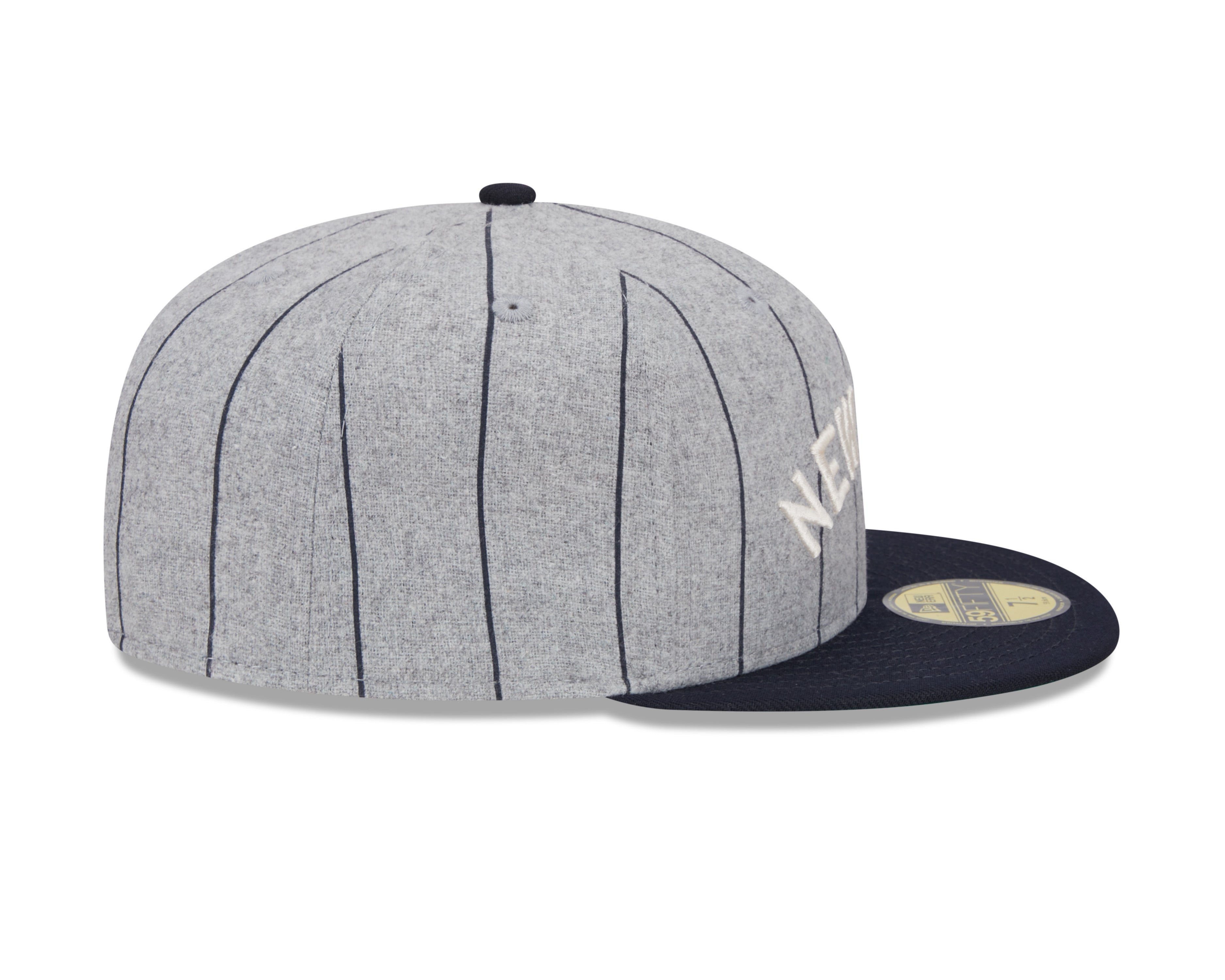 New York Yankees MLB New Era Casquette ajustée 59Fifty Heather à fines rayures homme de coloris gris