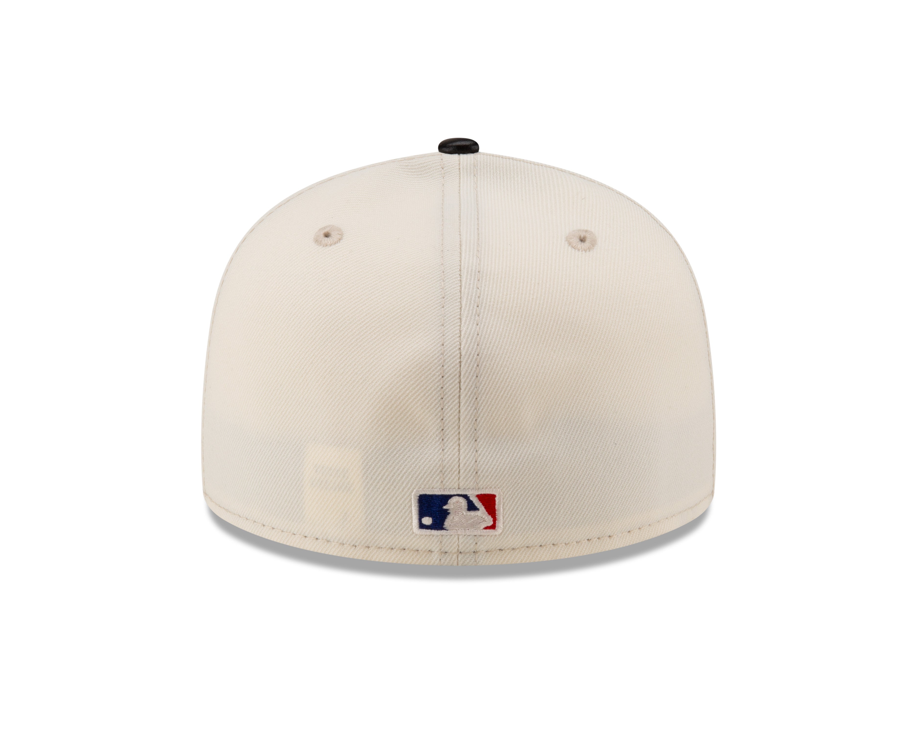 Los Angeles Dodgers MLB New Era Men's Off-White 59Fifty Game Night Leather Visor Fitted Hat