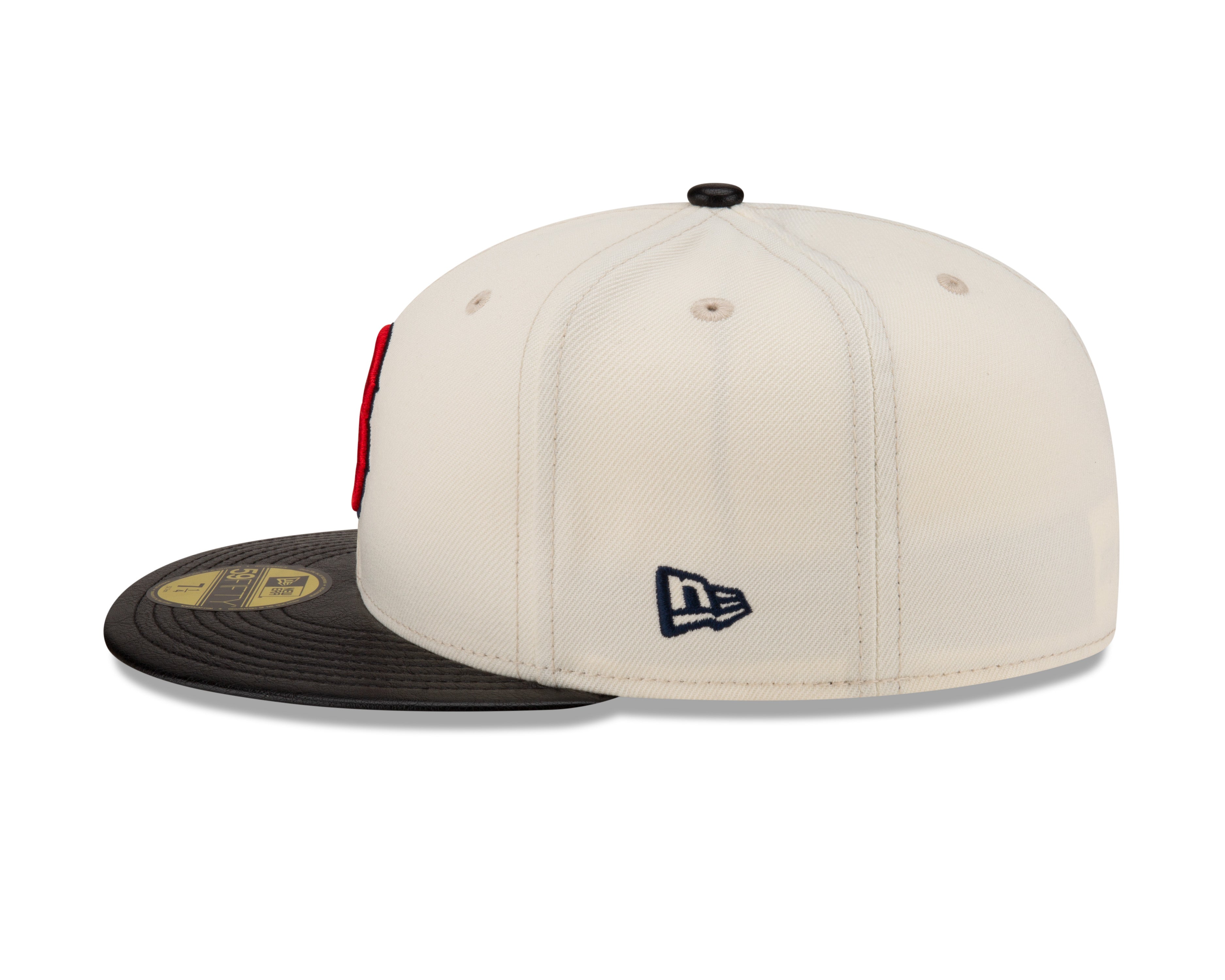 Casquette ajustée à visière en cuir blanc cassé 59Fifty Game Night MLB New Era des Red Sox de Boston pour hommes