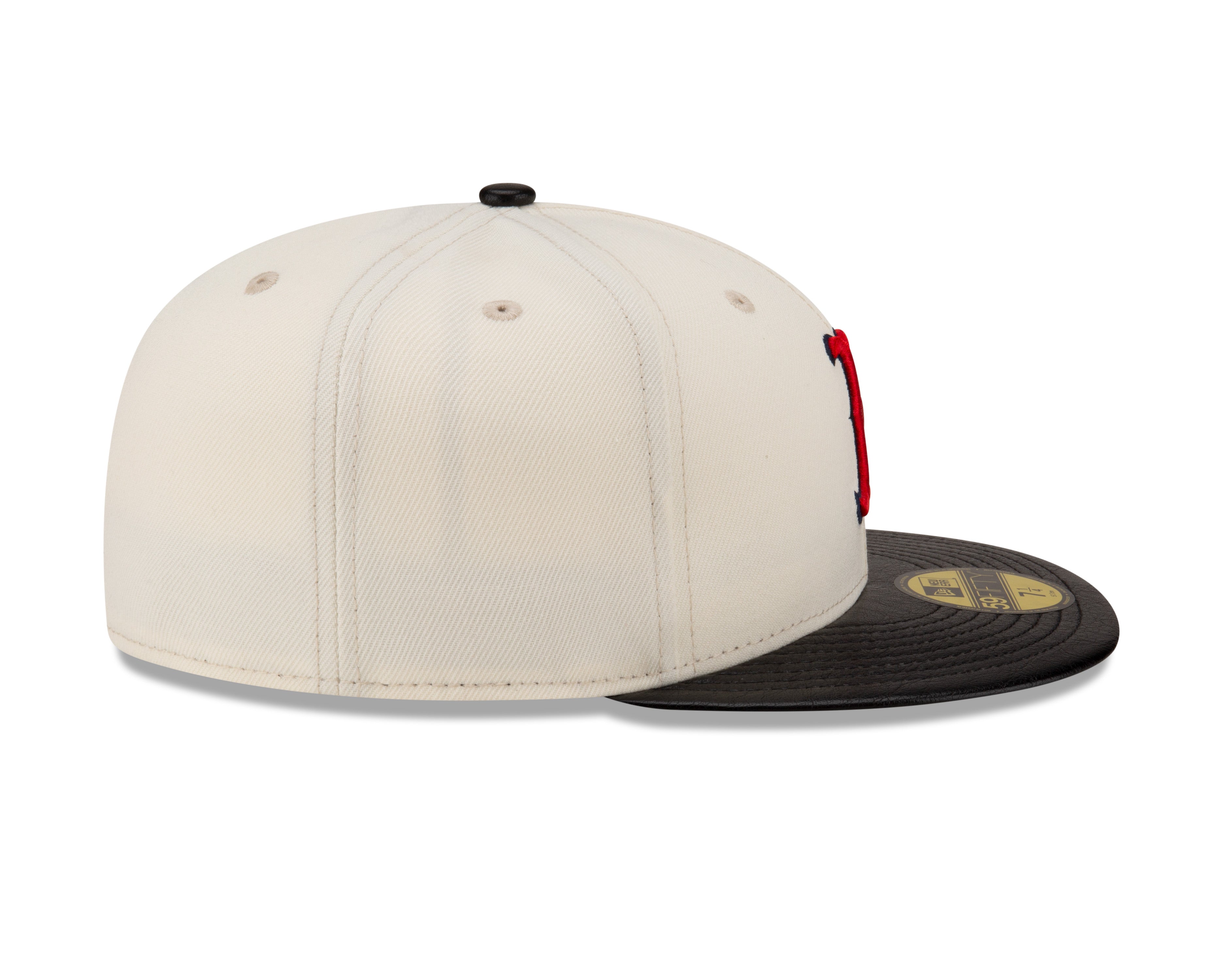 Casquette ajustée à visière en cuir blanc cassé 59Fifty Game Night MLB New Era des Red Sox de Boston pour hommes