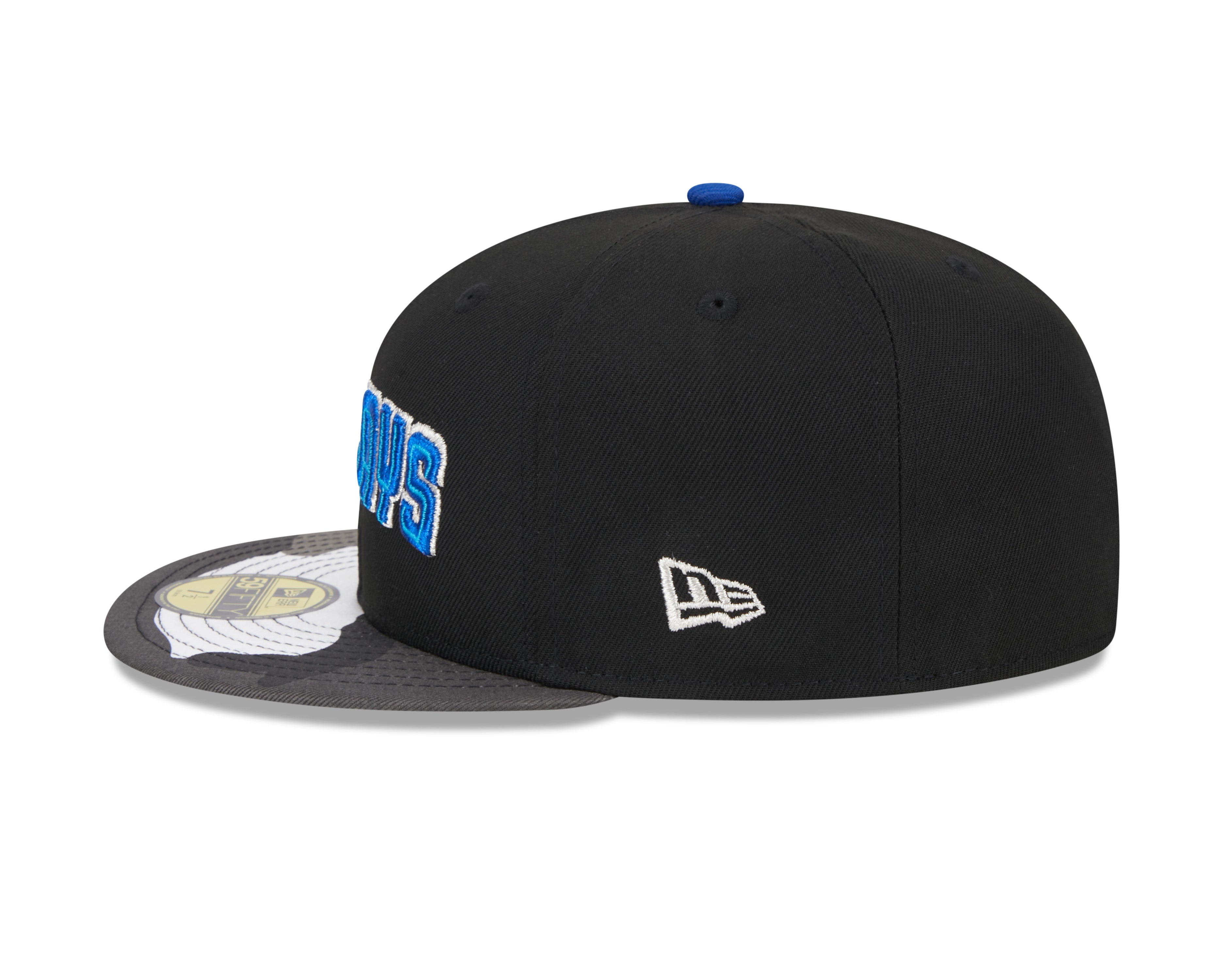 Toronto Blue Jays MLB New Era Casquette ajustée noire camouflage 59Fifty métallisée pour hommes