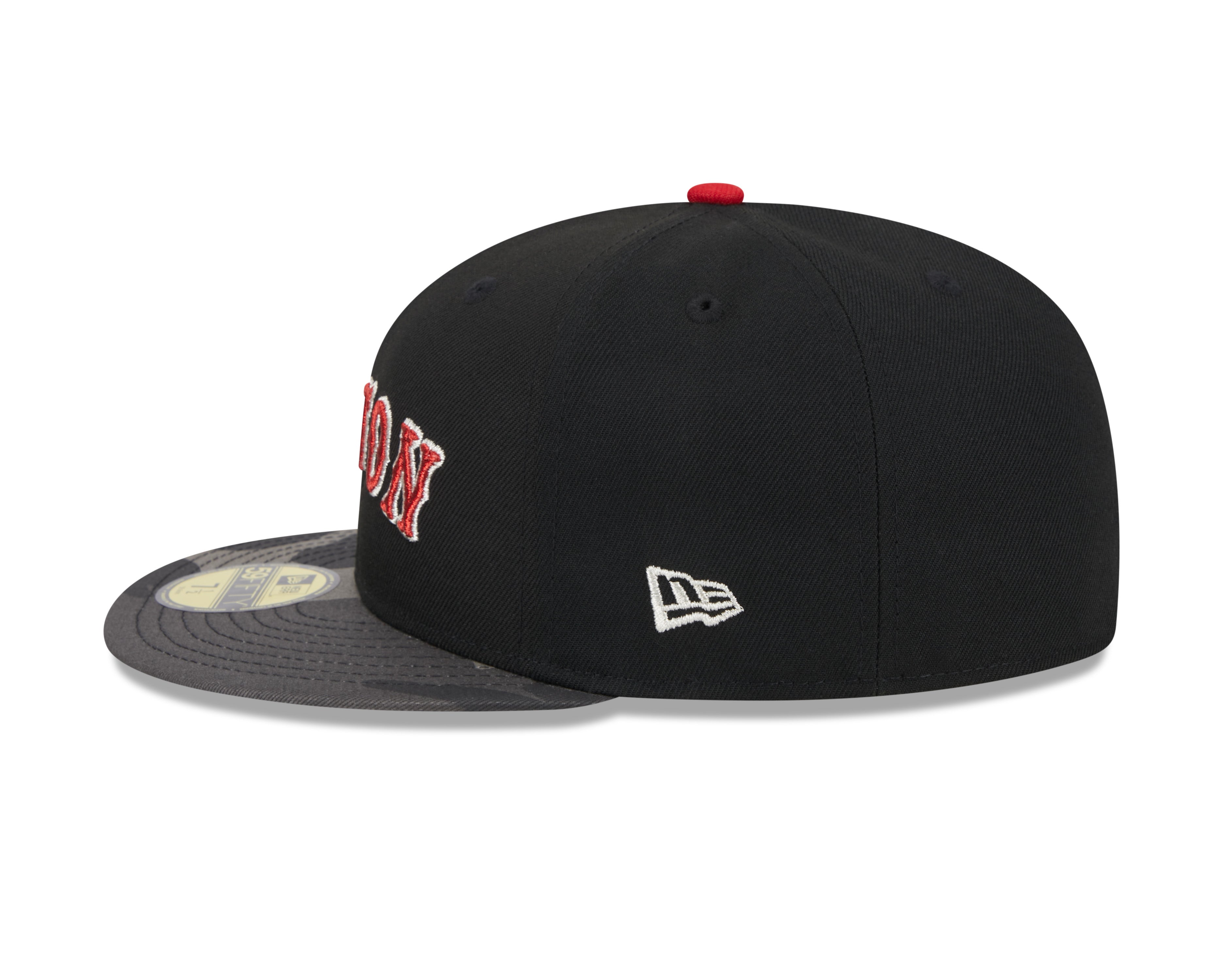 Casquette ajustée noire métallisée camouflage 59Fifty MLB New Era des Red Sox de Boston pour hommes