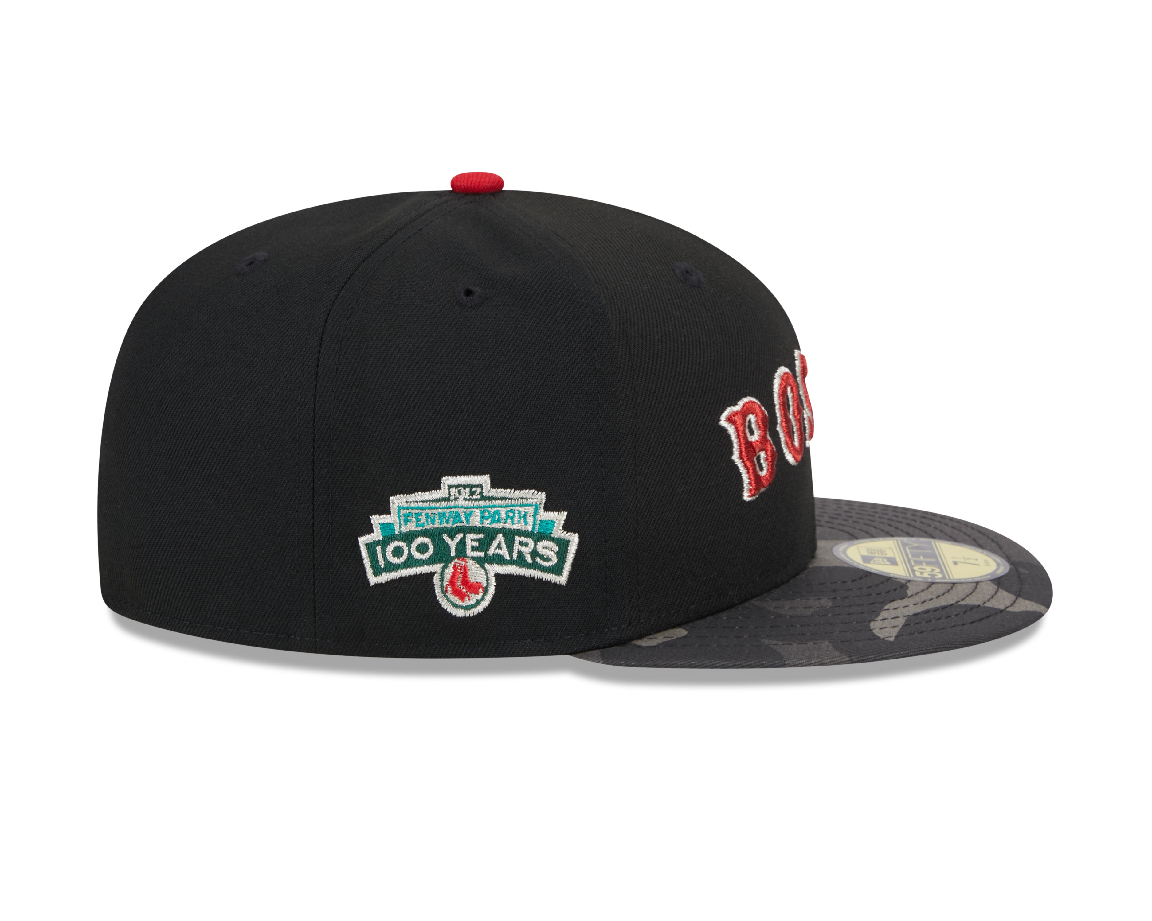 Casquette ajustée noire métallisée camouflage 59Fifty MLB New Era des Red Sox de Boston pour hommes