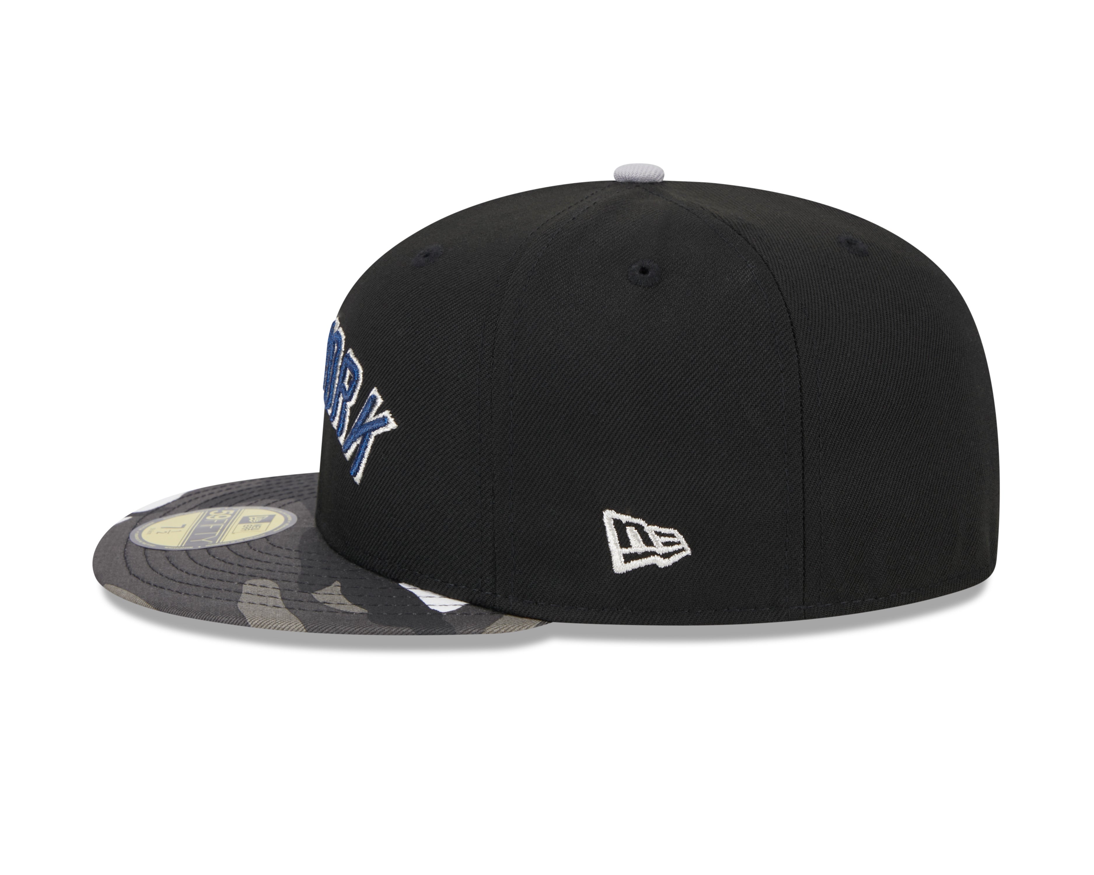 New York Yankees MLB New Era Casquette ajustée noire camouflage 59Fifty métallisée pour hommes