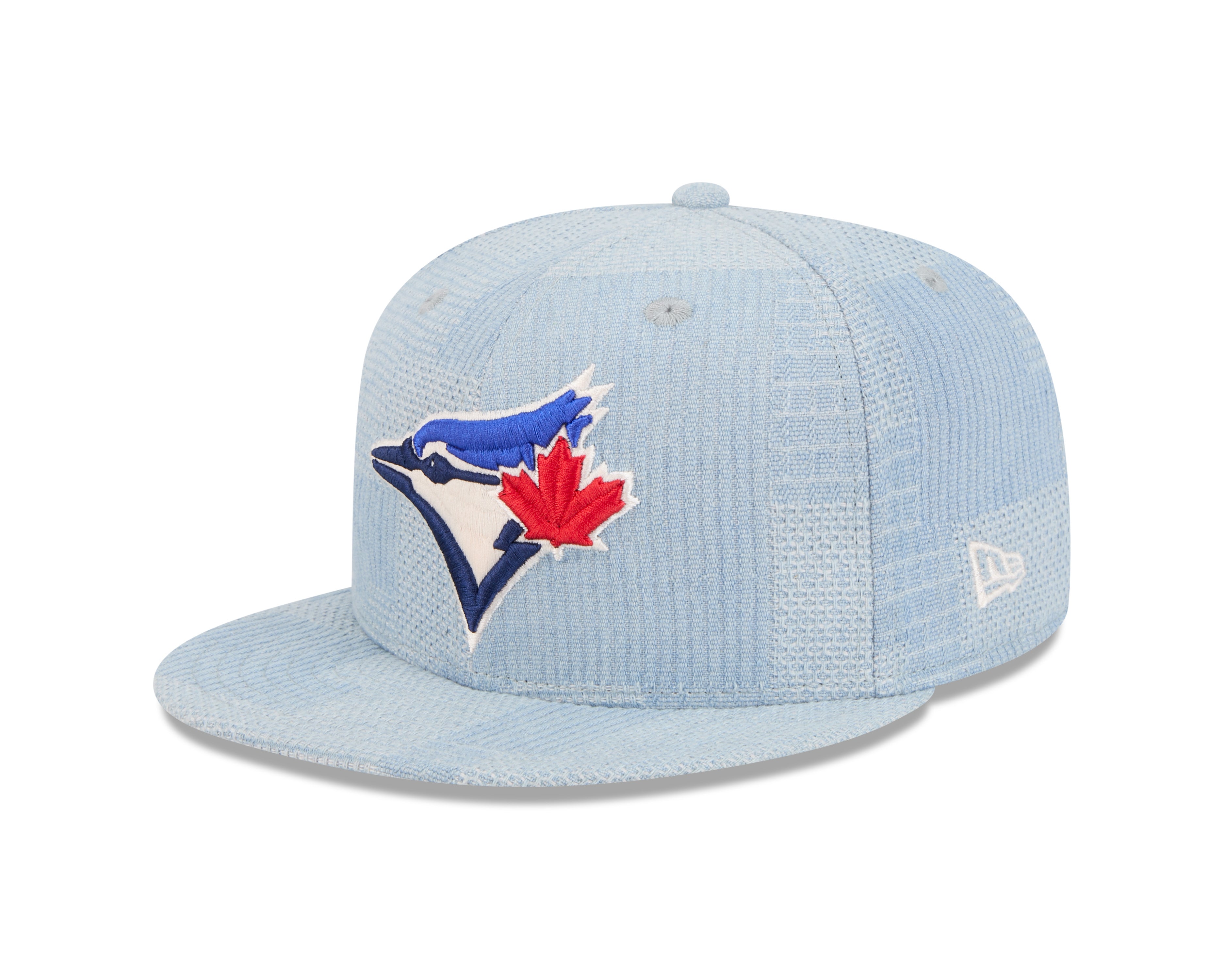 Toronto Blue Jays MLB New Era Snapback en denim bleu clair 9Fifty Patchwork pour hommes