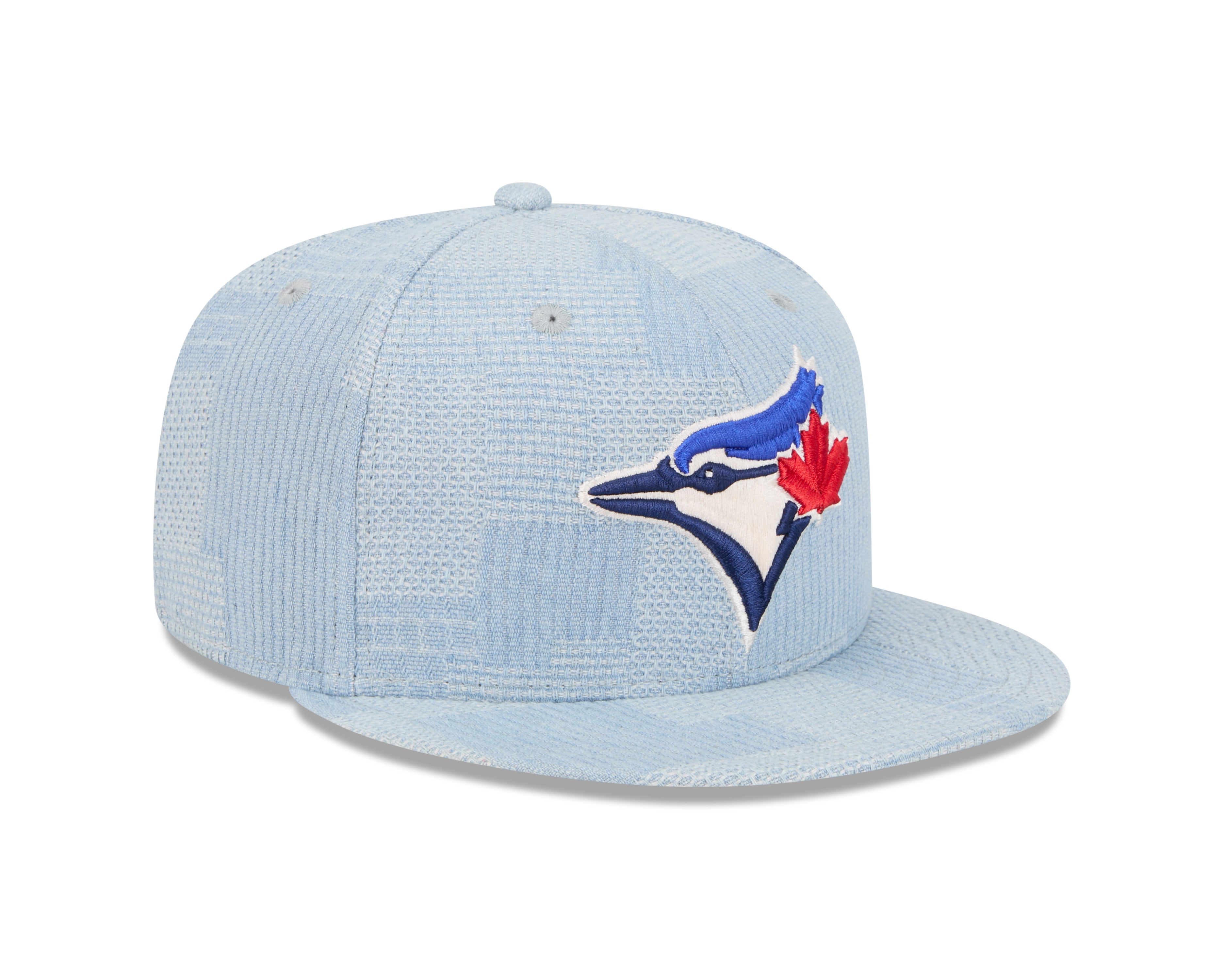 Toronto Blue Jays MLB New Era Snapback en denim bleu clair 9Fifty Patchwork pour hommes