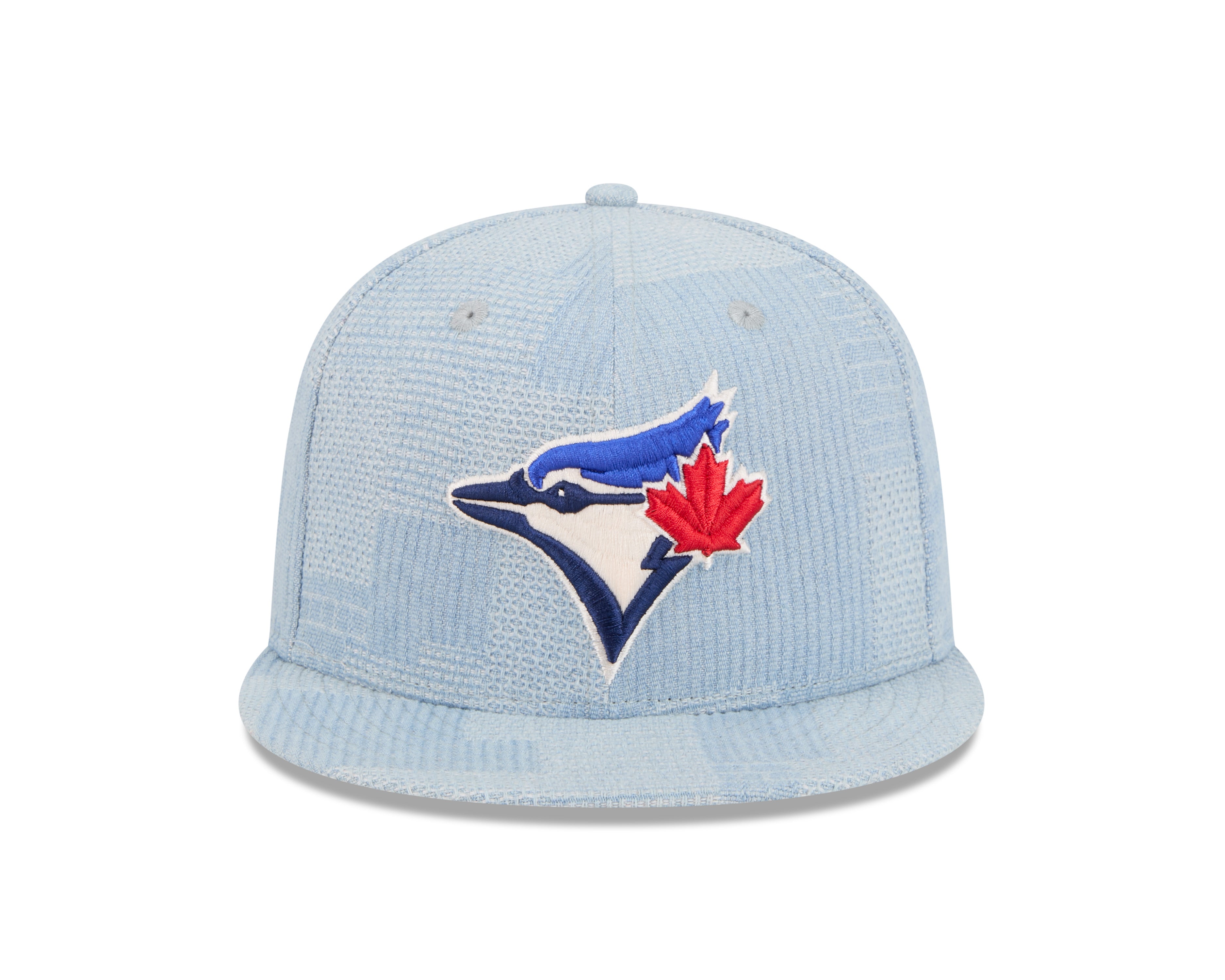 Toronto Blue Jays MLB New Era Snapback en denim bleu clair 9Fifty Patchwork pour hommes