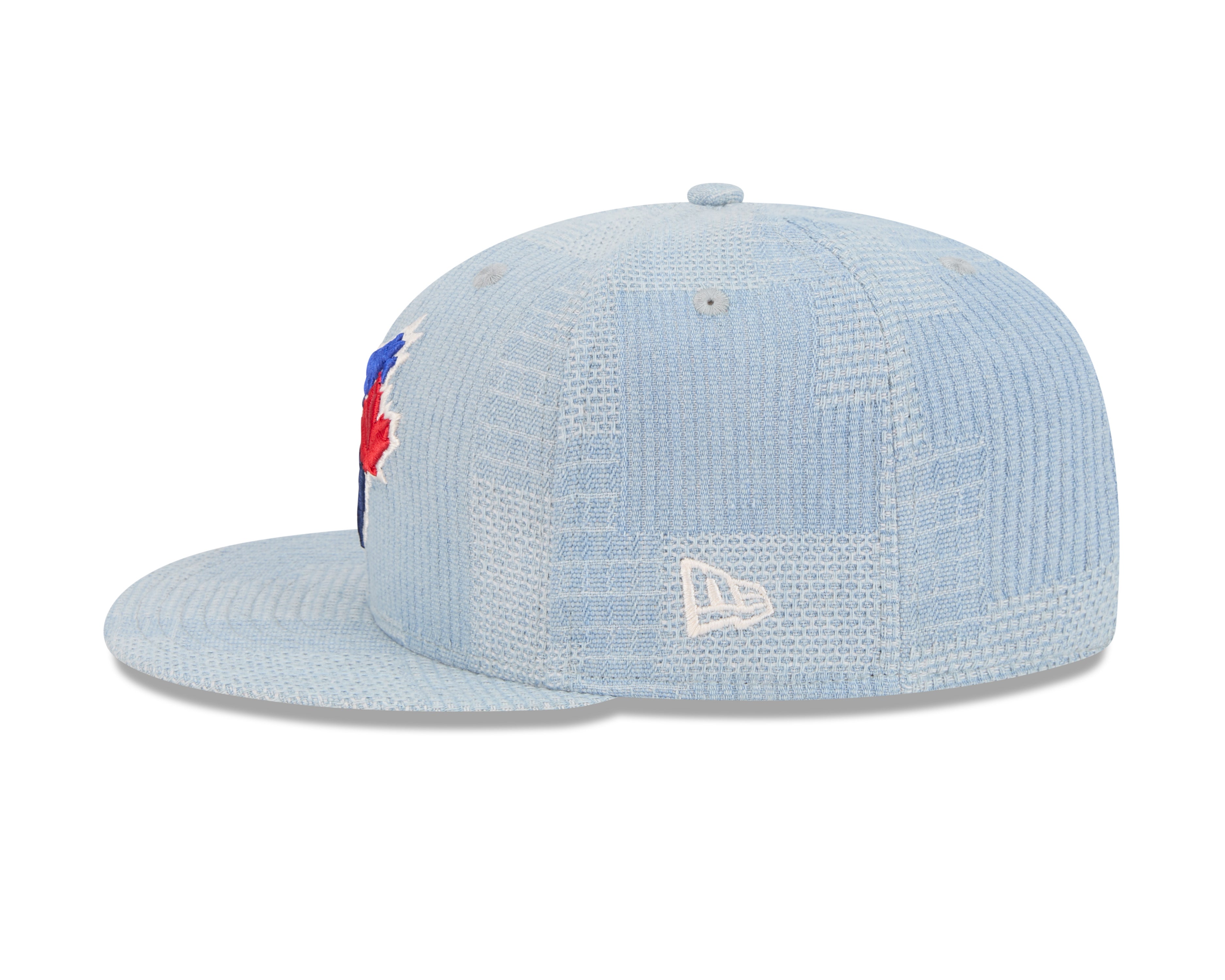 Toronto Blue Jays MLB New Era Snapback en denim bleu clair 9Fifty Patchwork pour hommes