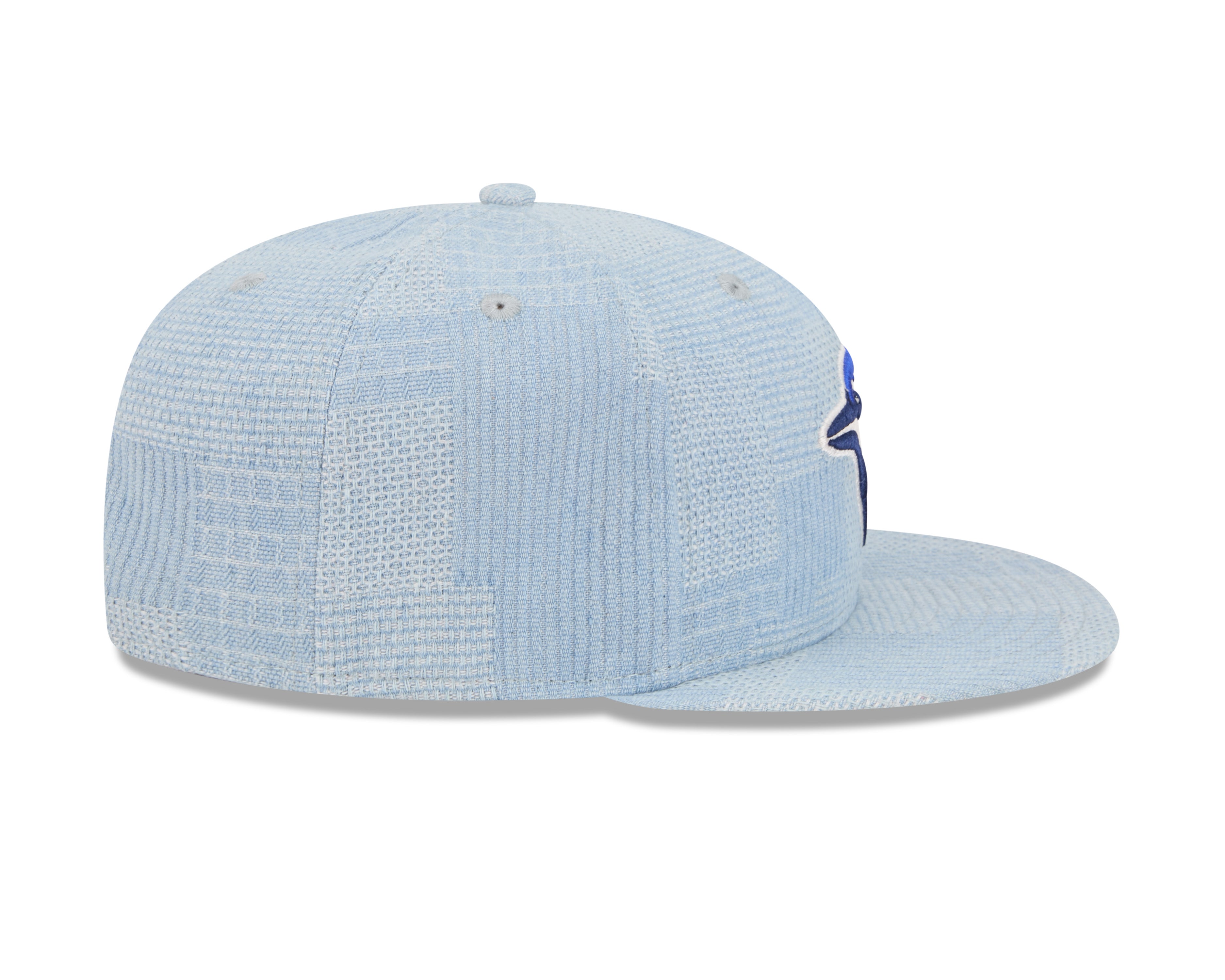 Toronto Blue Jays MLB New Era Snapback en denim bleu clair 9Fifty Patchwork pour hommes