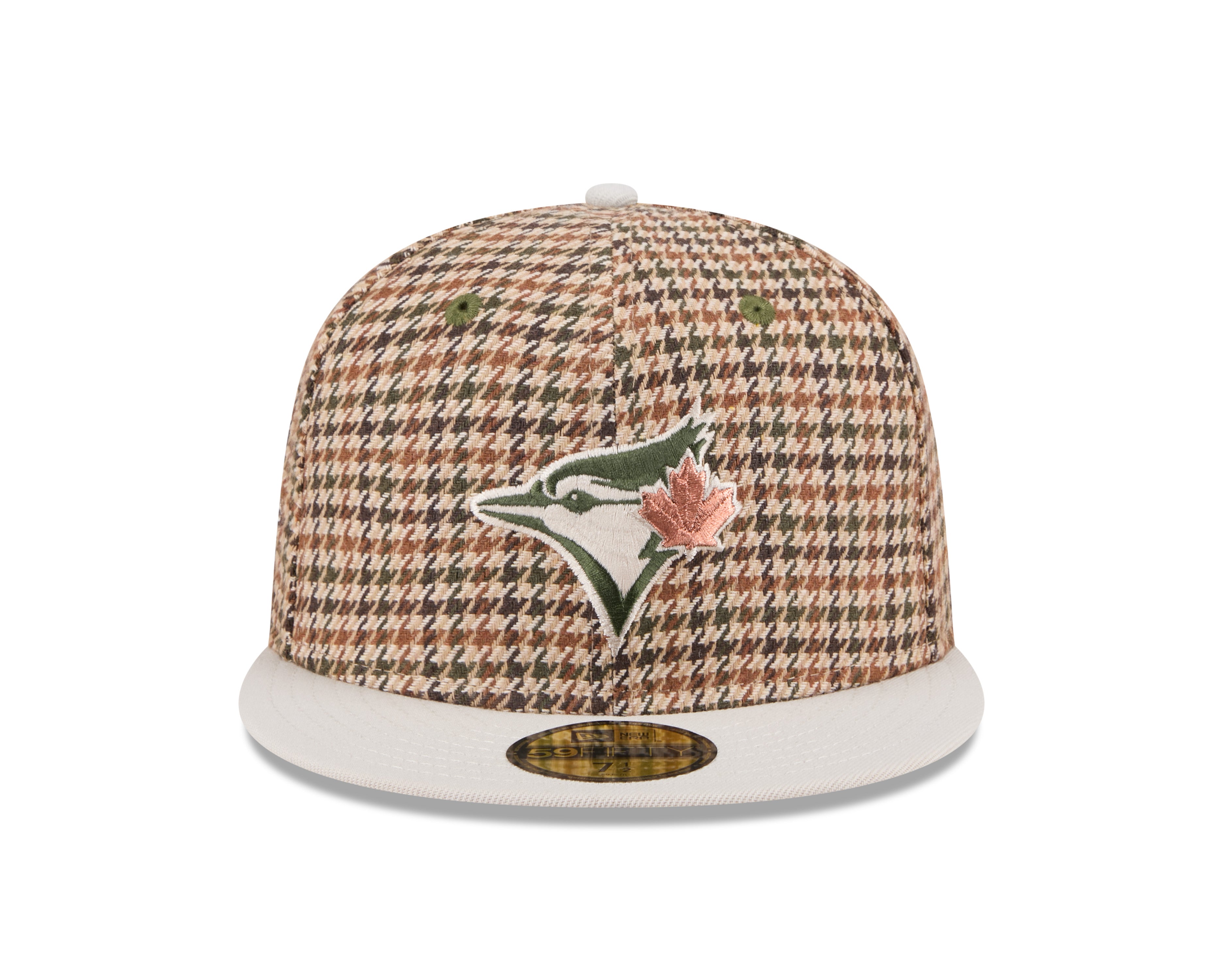 Toronto Blue Jays MLB New Era Men's Beige Houndstooth 59Fifty 1993 World Series Fitted Hat