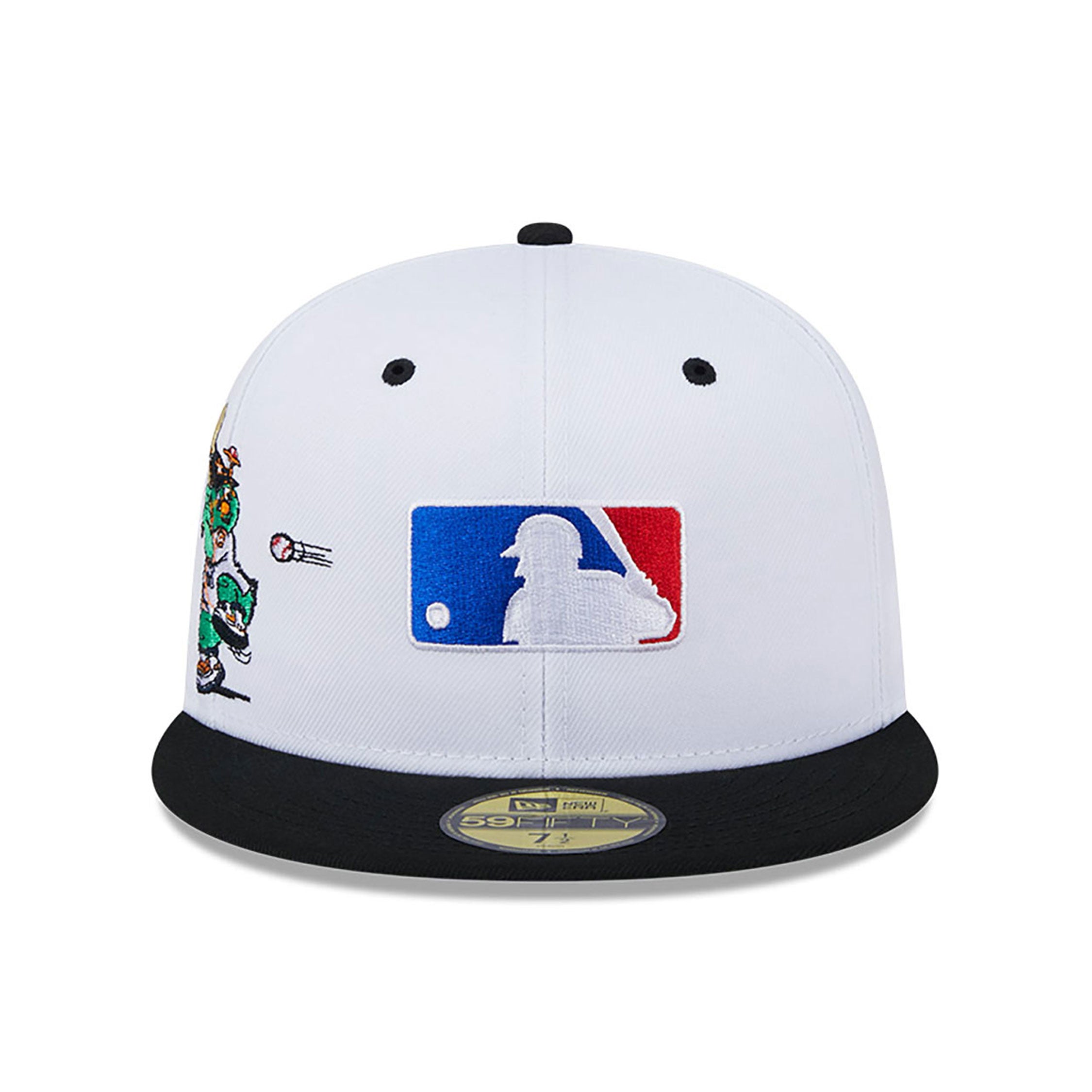 MLB Batterman Logo New Era Casquette ajustée blanche 59Fifty mascottes de la Ligue américaine pour hommes