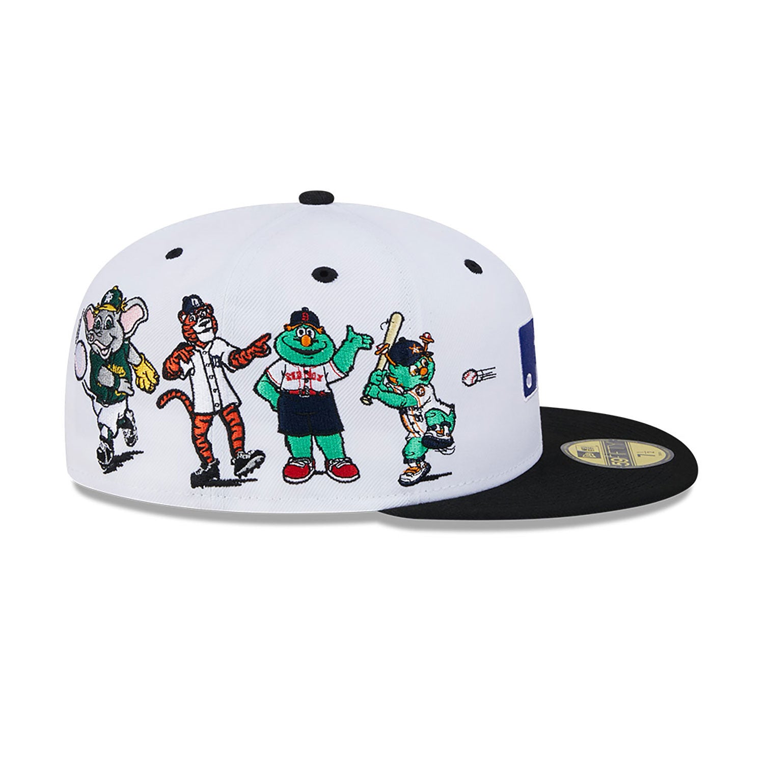 MLB Batterman Logo New Era Casquette ajustée blanche 59Fifty mascottes de la Ligue américaine pour hommes