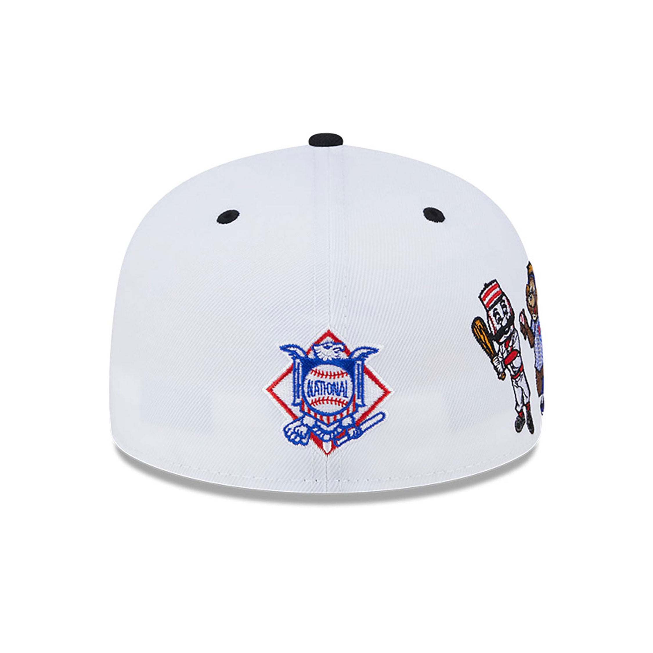 Casquette ajustée blanche avec logo MLB Batterman New Era pour hommes, mascottes de la Ligue nationale 59Fifty