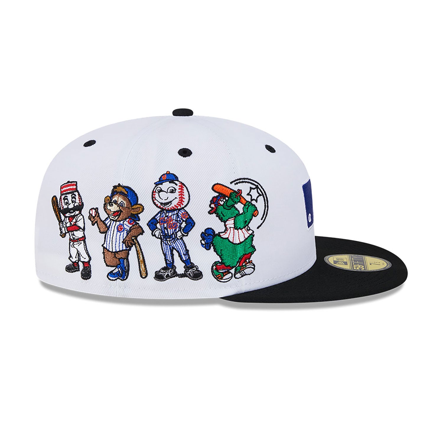 MLB Batterman Logo New Era Men's White 59Fifty National League Mascots Fitted Hat