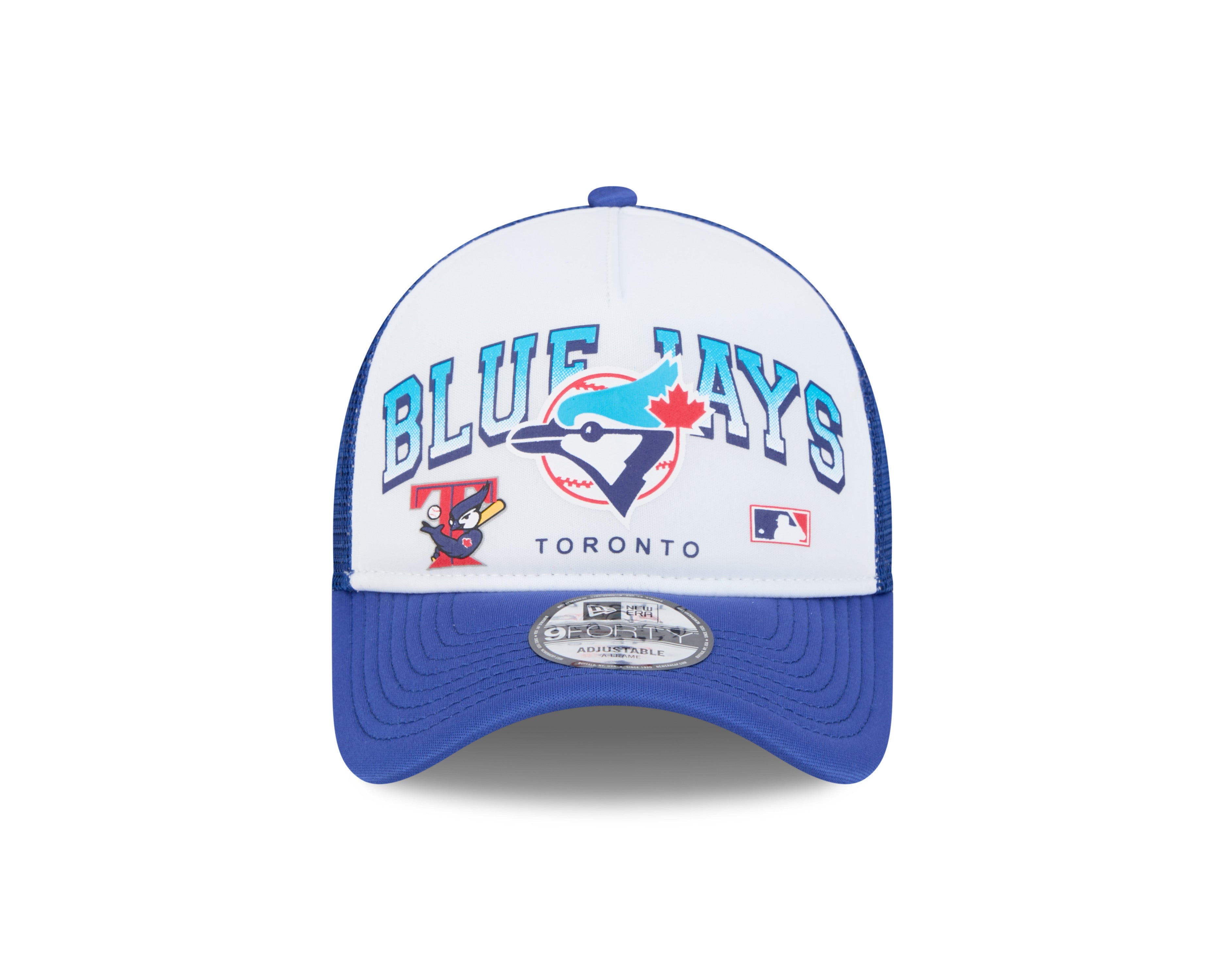 Toronto Blue Jays MLB New Era pour hommes, bleu royal/blanc, 9Forty Retro Wordmark Snapback