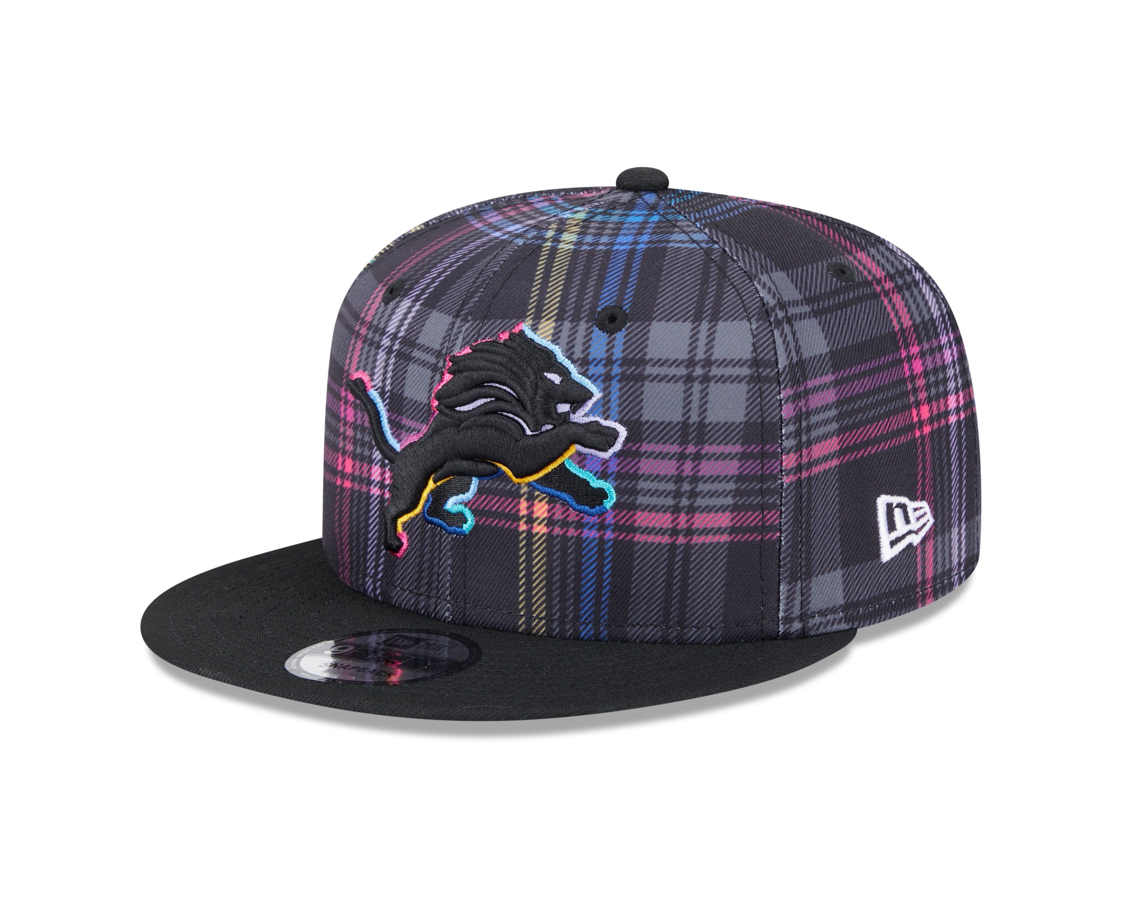 Detroit Lions NFL New Era Men's Black 9Fifty Crucial Catch Snapback