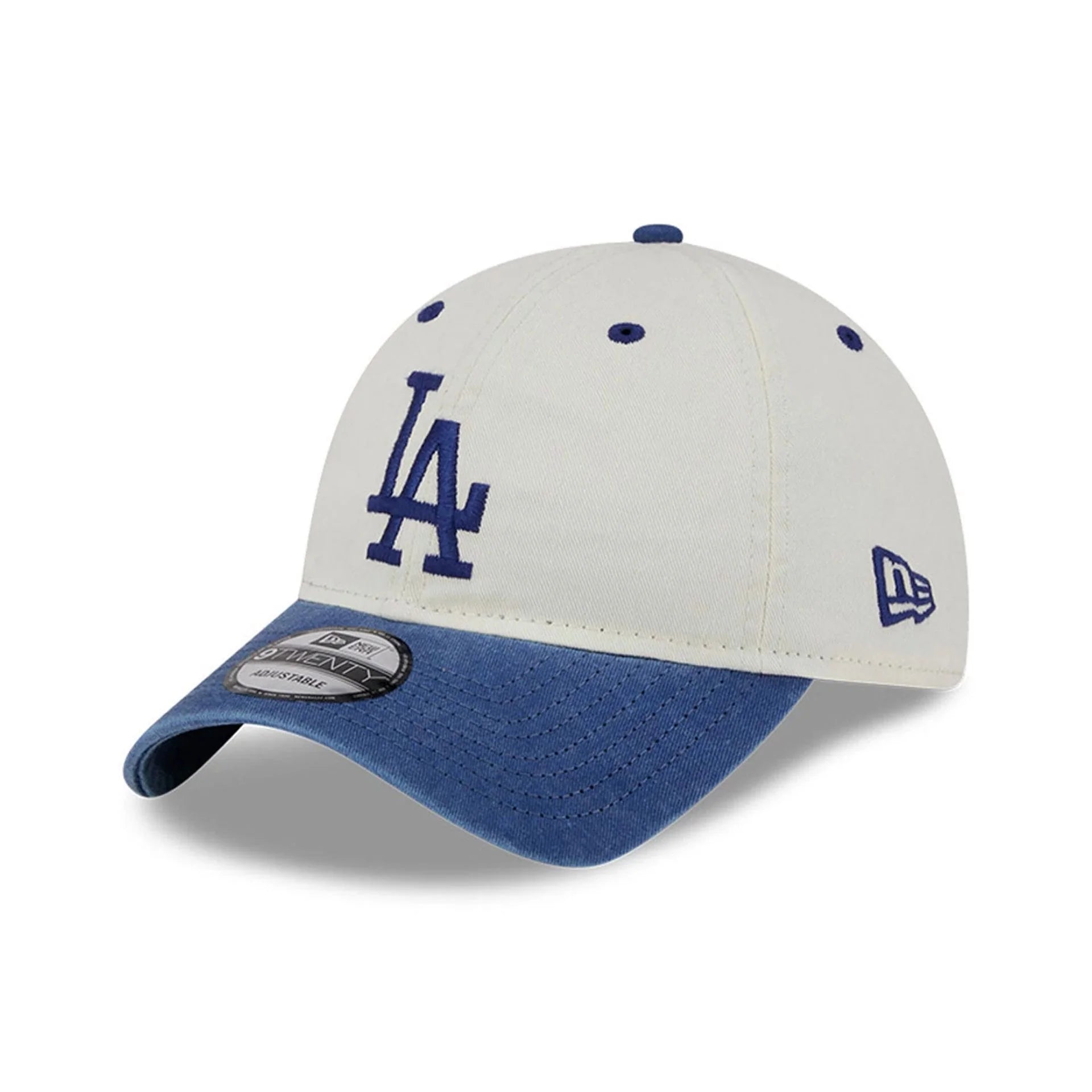 Los Angeles Dodgers MLB New Era Men's White/Royal 9Twenty Classic Sidescript Adjustable Hat