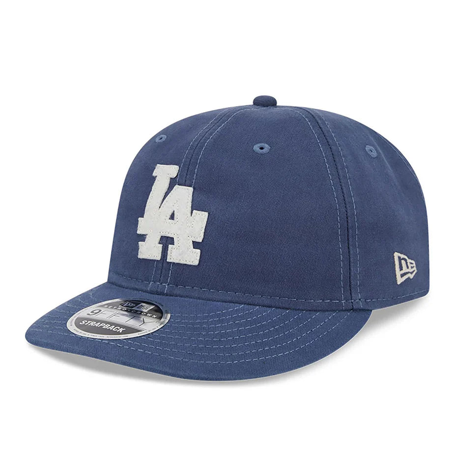 Los Angeles Dodgers MLB New Era Men's Dark Blue Retro Crown 9Fifty Canvas Felt Strapback Hat