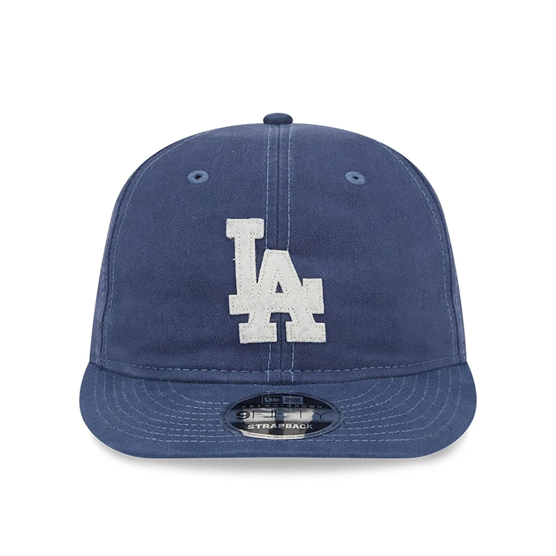 Los Angeles Dodgers MLB New Era Men's Dark Blue Retro Crown 9Fifty Canvas Felt Strapback Hat