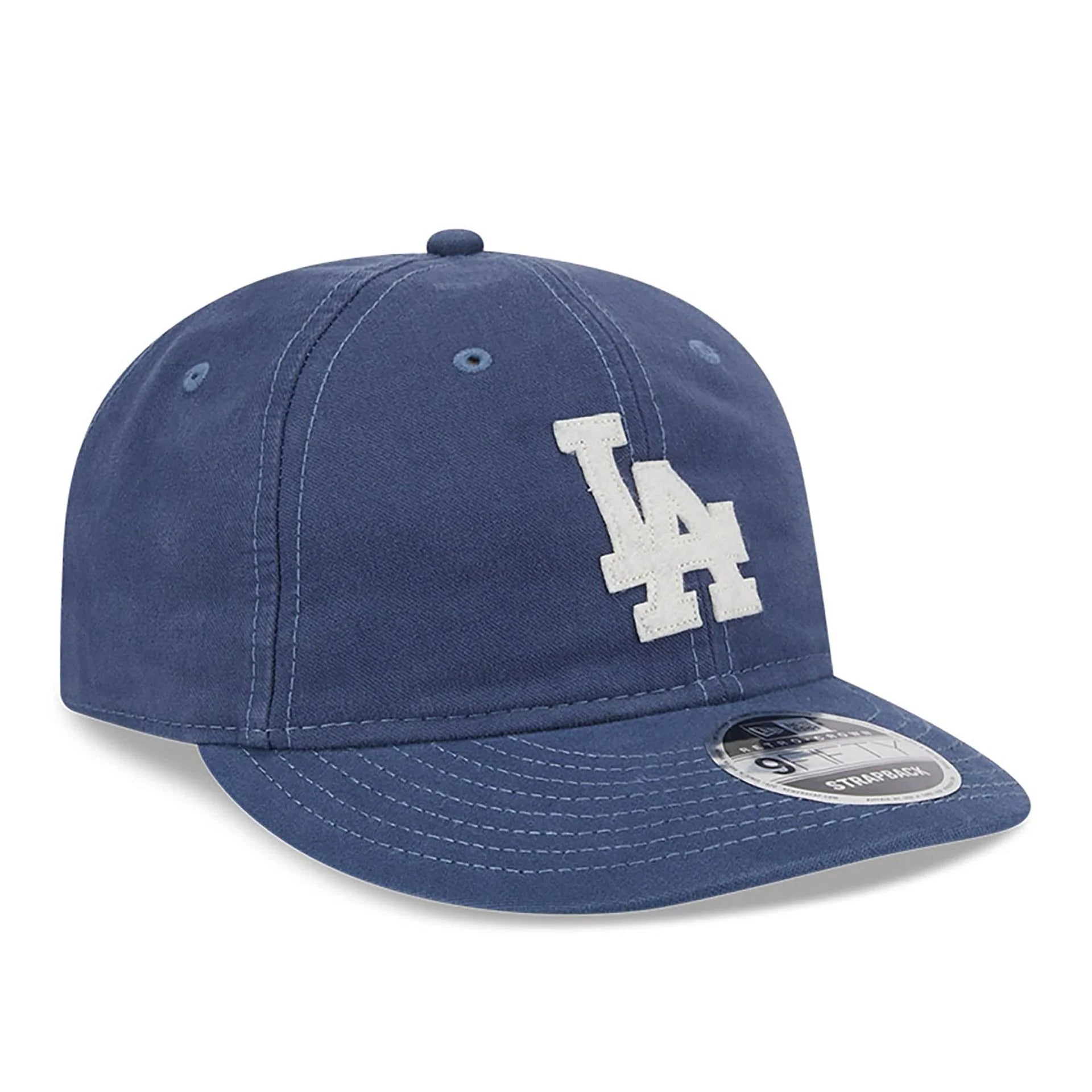 Los Angeles Dodgers MLB New Era Men's Dark Blue Retro Crown 9Fifty Canvas Felt Strapback Hat