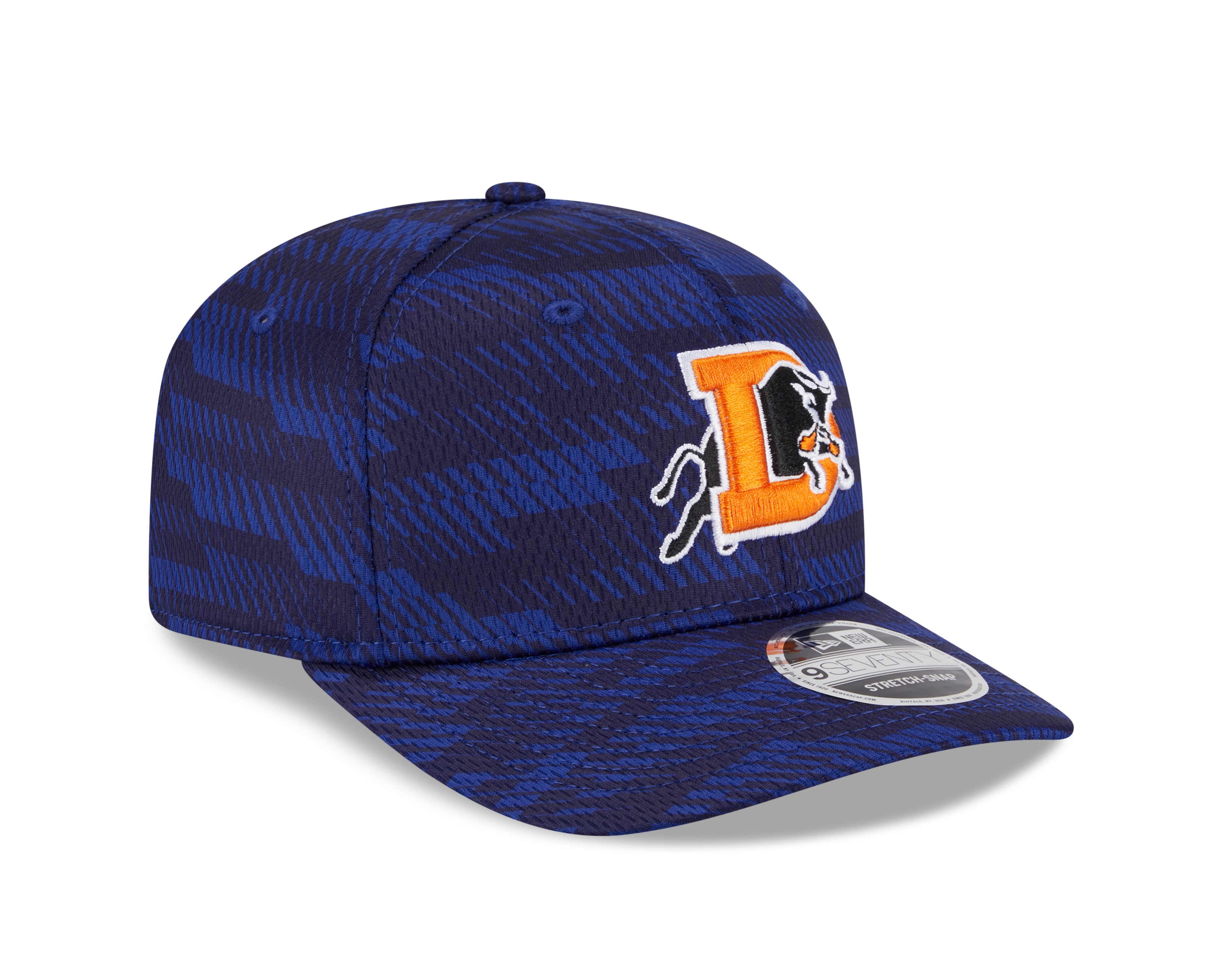 Casquette snapback 9Seventy 2025 de couleur équipe bleue pour homme des Durham Bulls MiLB New Era