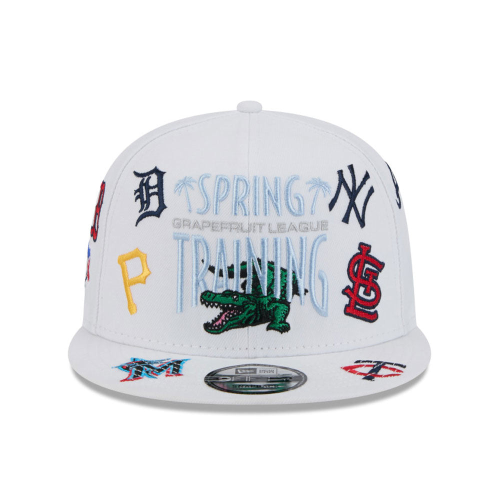 Grapefruit League MLB New Era Men's White 9Fifty 2025 Spring Training Scattered Logos Snapback