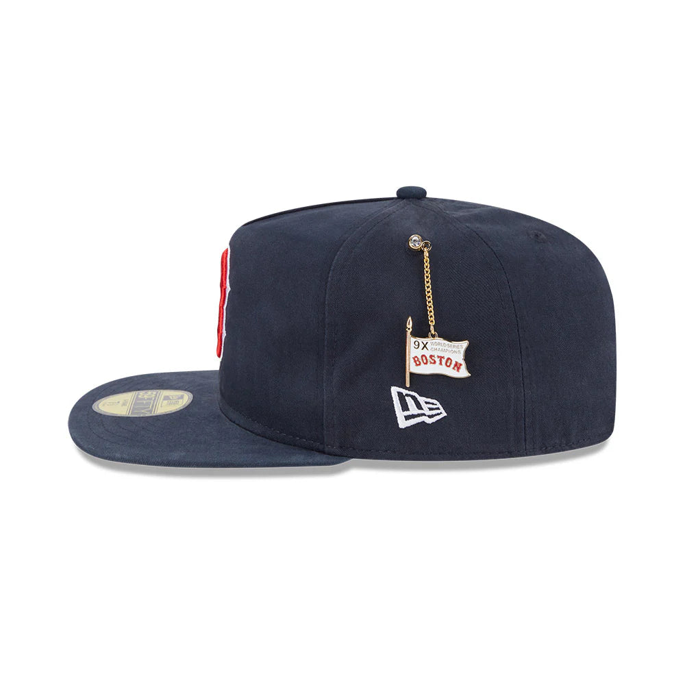 Boston Red Sox MLB New Era Men's Dark Blue 59Fifty A-Frame Championship Side Flag