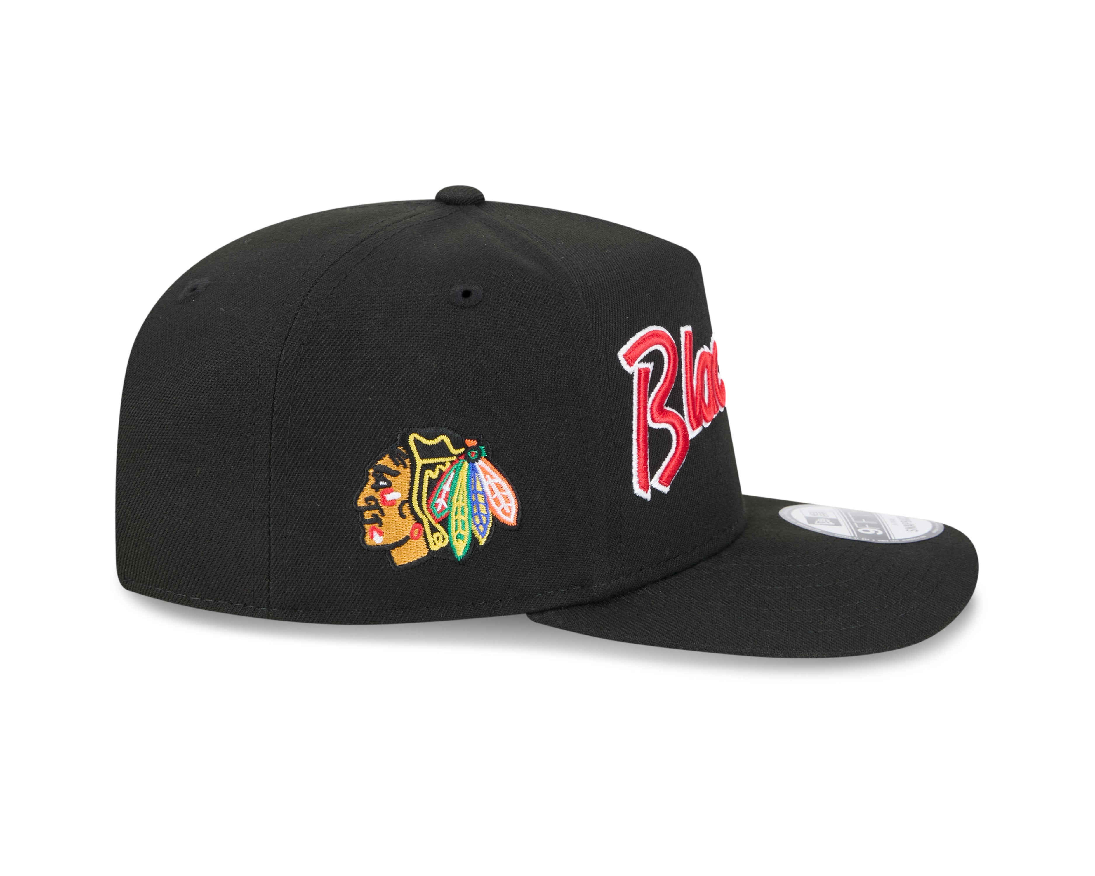 Chicago Blackhawks NHL New Era Men's Black 9FIfty Script A-Frame Snapback