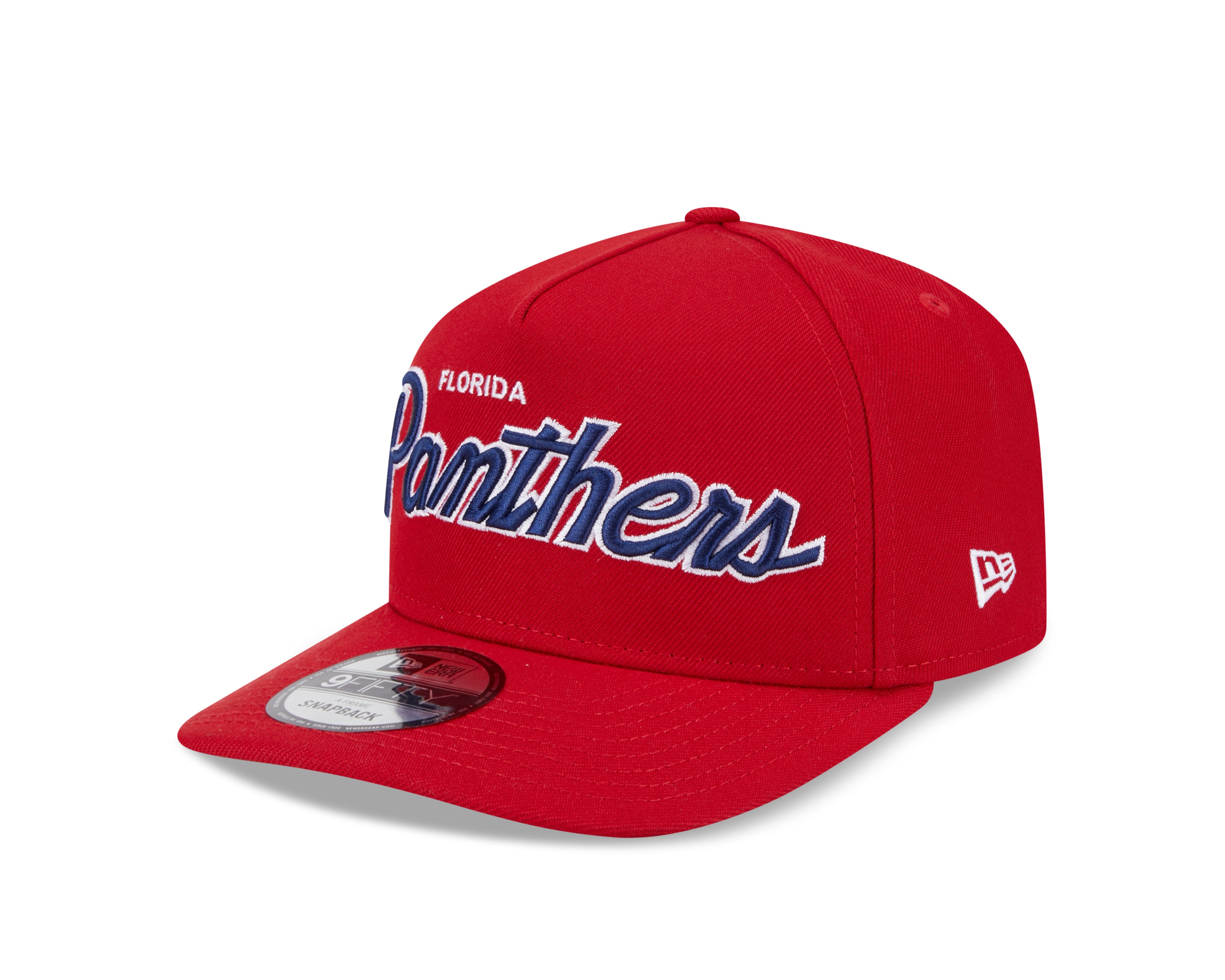 Florida Panthers NHL New Era Men's Red 9FIfty Script A-Frame Snapback