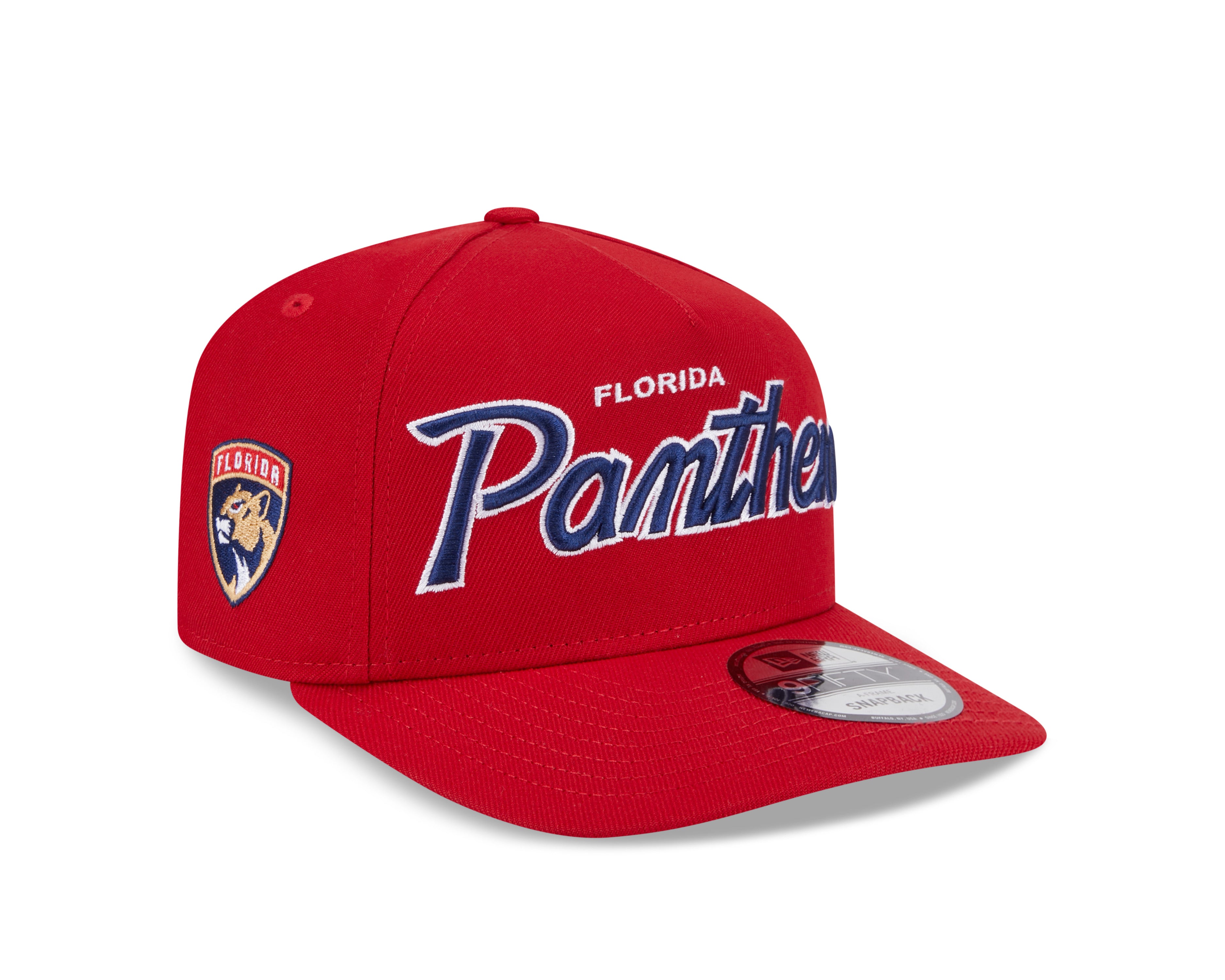 Florida Panthers NHL New Era Men's Red 9FIfty Script A-Frame Snapback