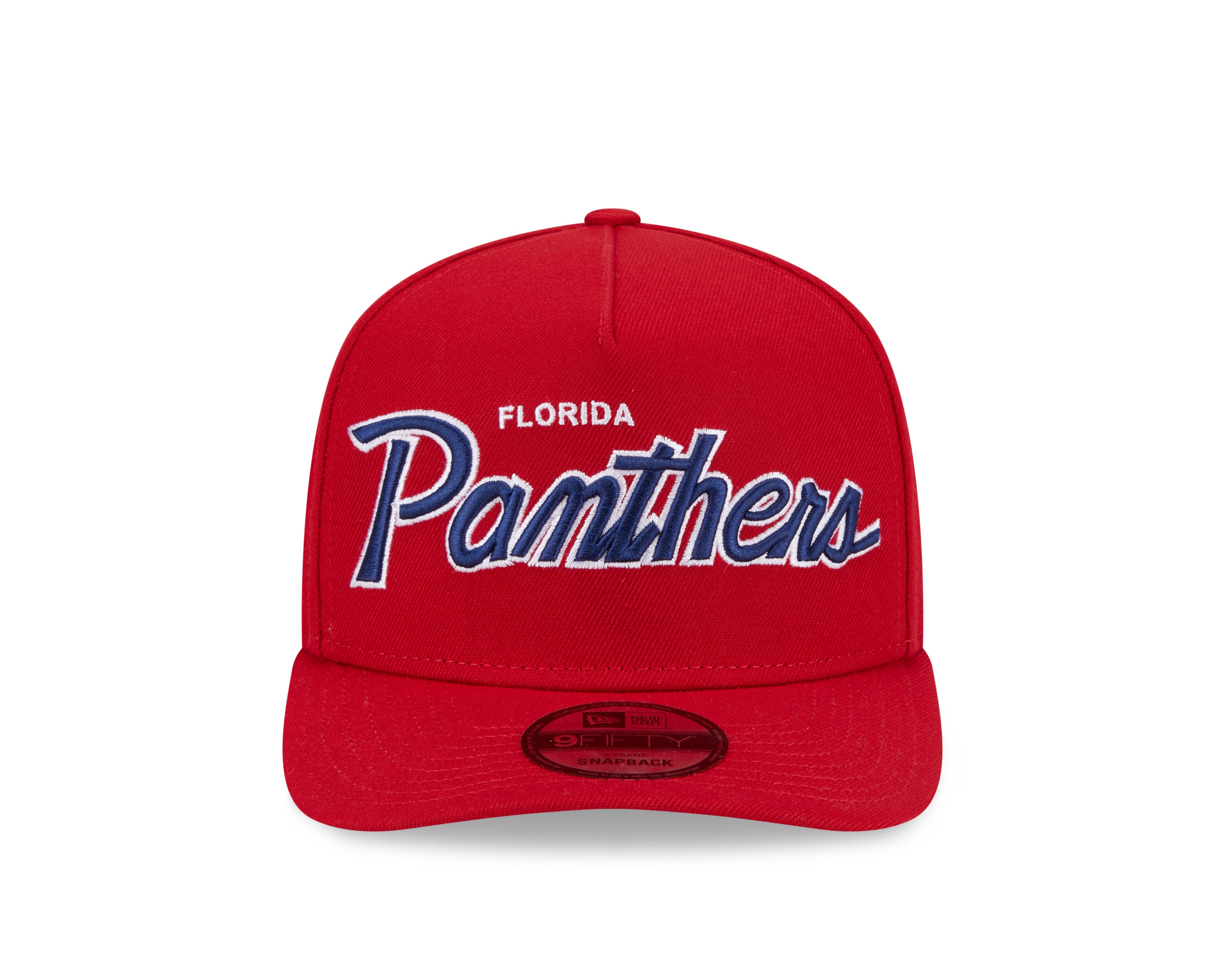 Florida Panthers NHL New Era Men's Red 9FIfty Script A-Frame Snapback