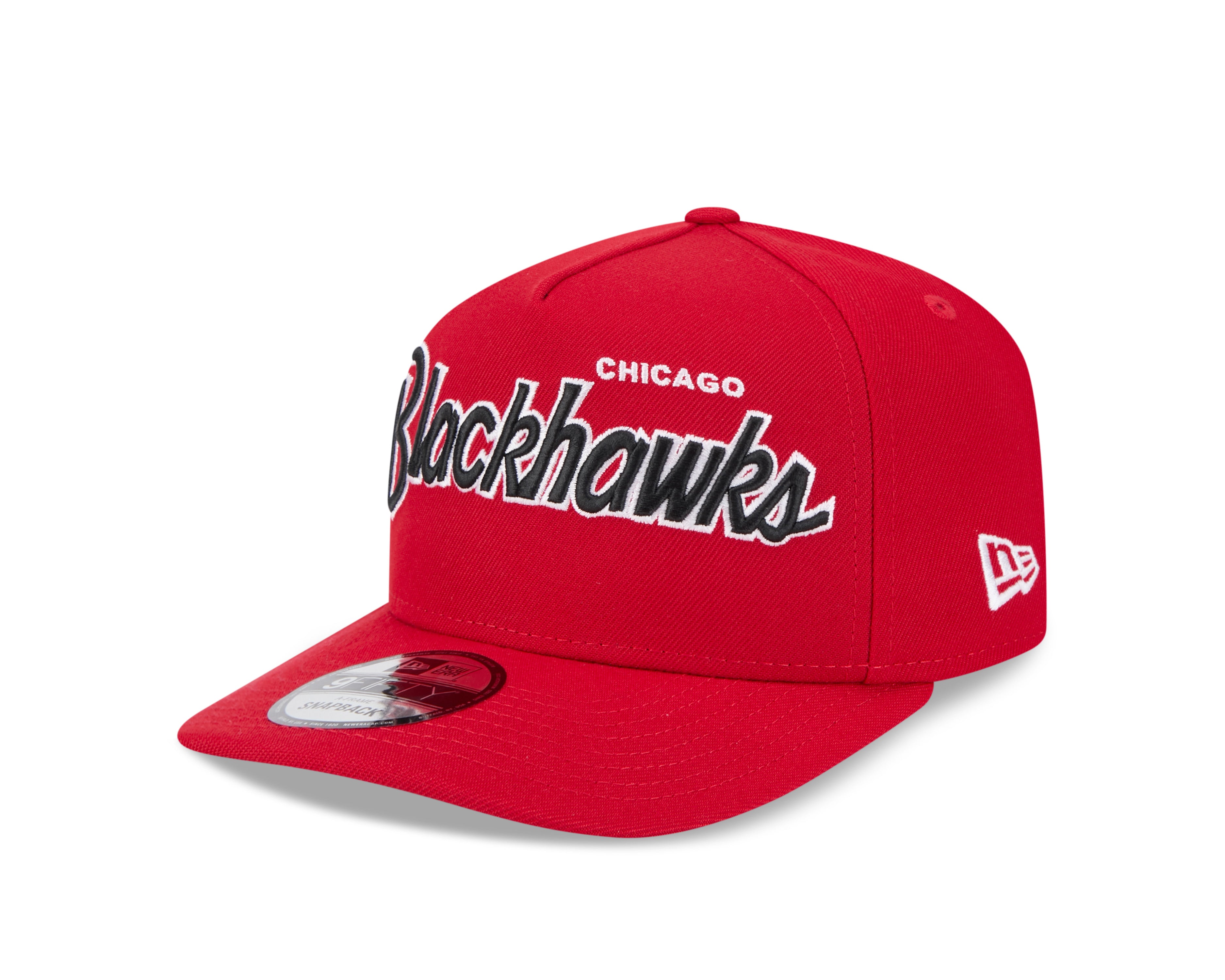 Chicago Blackhawks NHL New Era Men's Red 9FIfty Script A-Frame Snapback