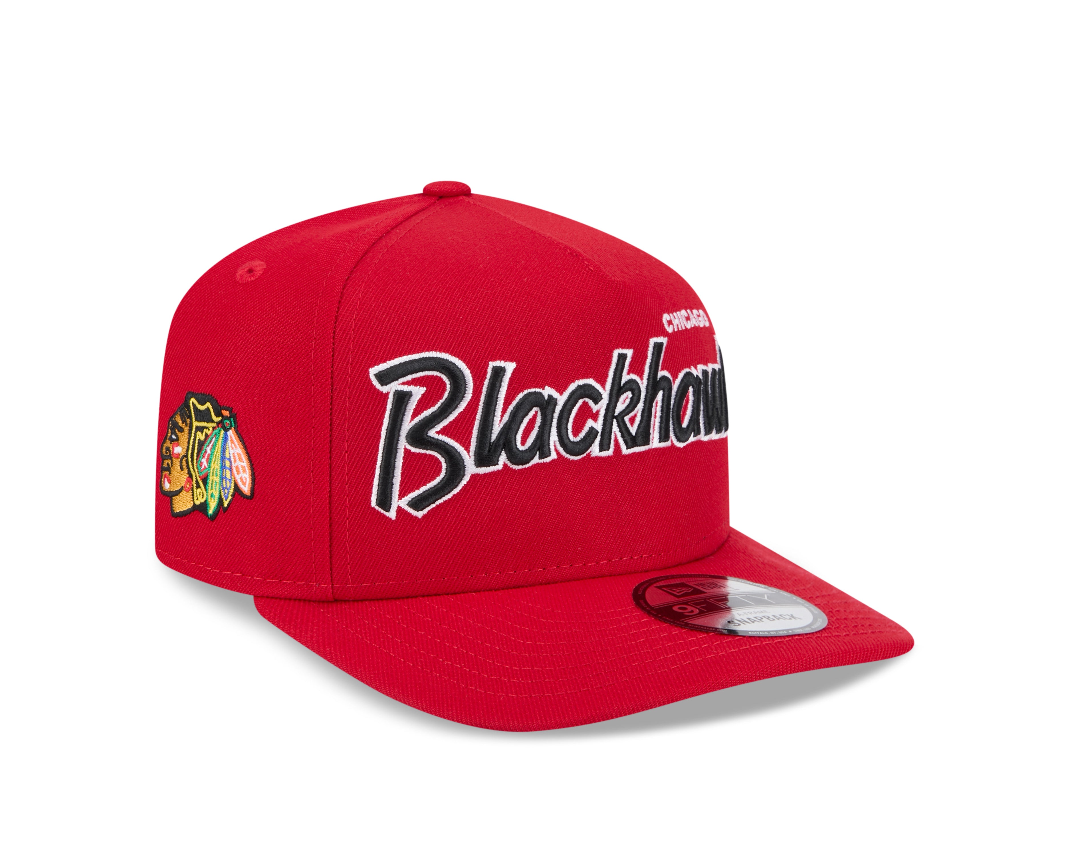 Chicago Blackhawks NHL New Era Men's Red 9FIfty Script A-Frame Snapback