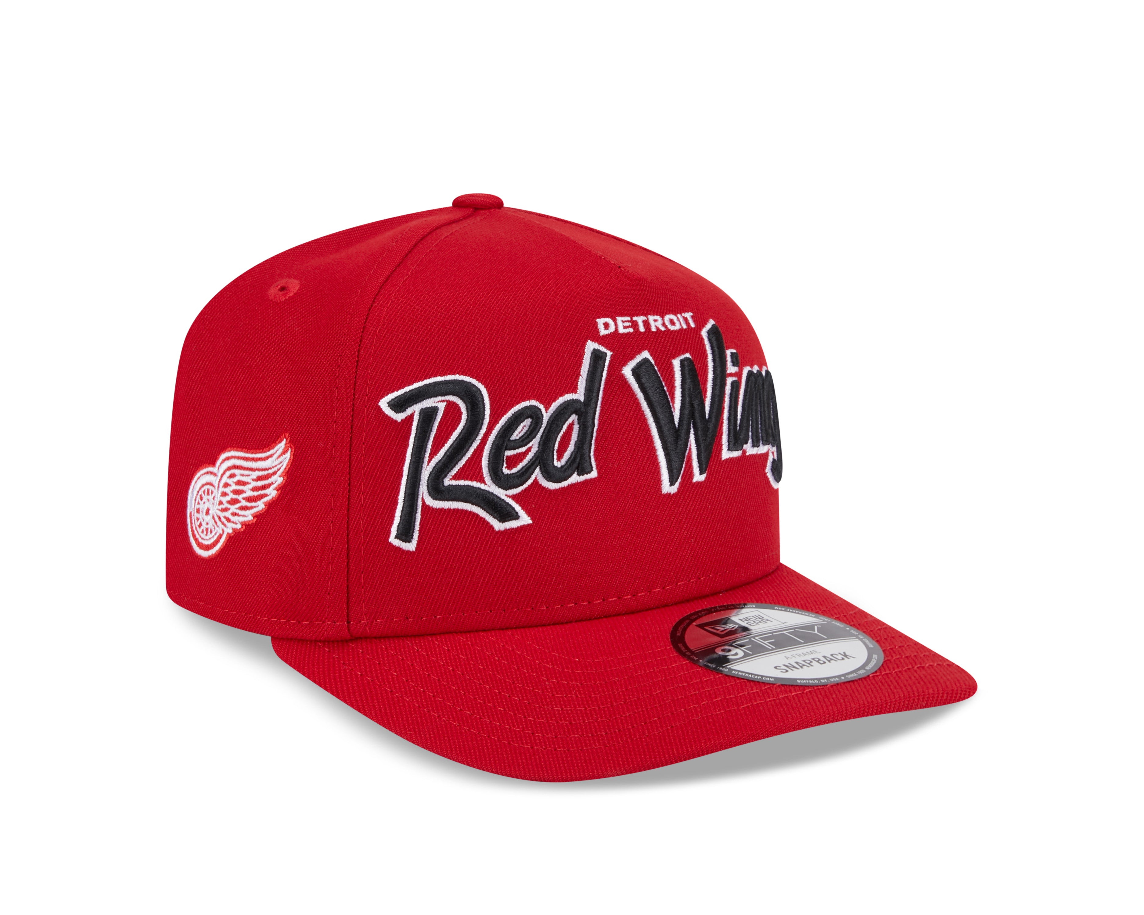 Detroit Red Wings NHL New Era Men's Red 9FIfty Script A-Frame Snapback