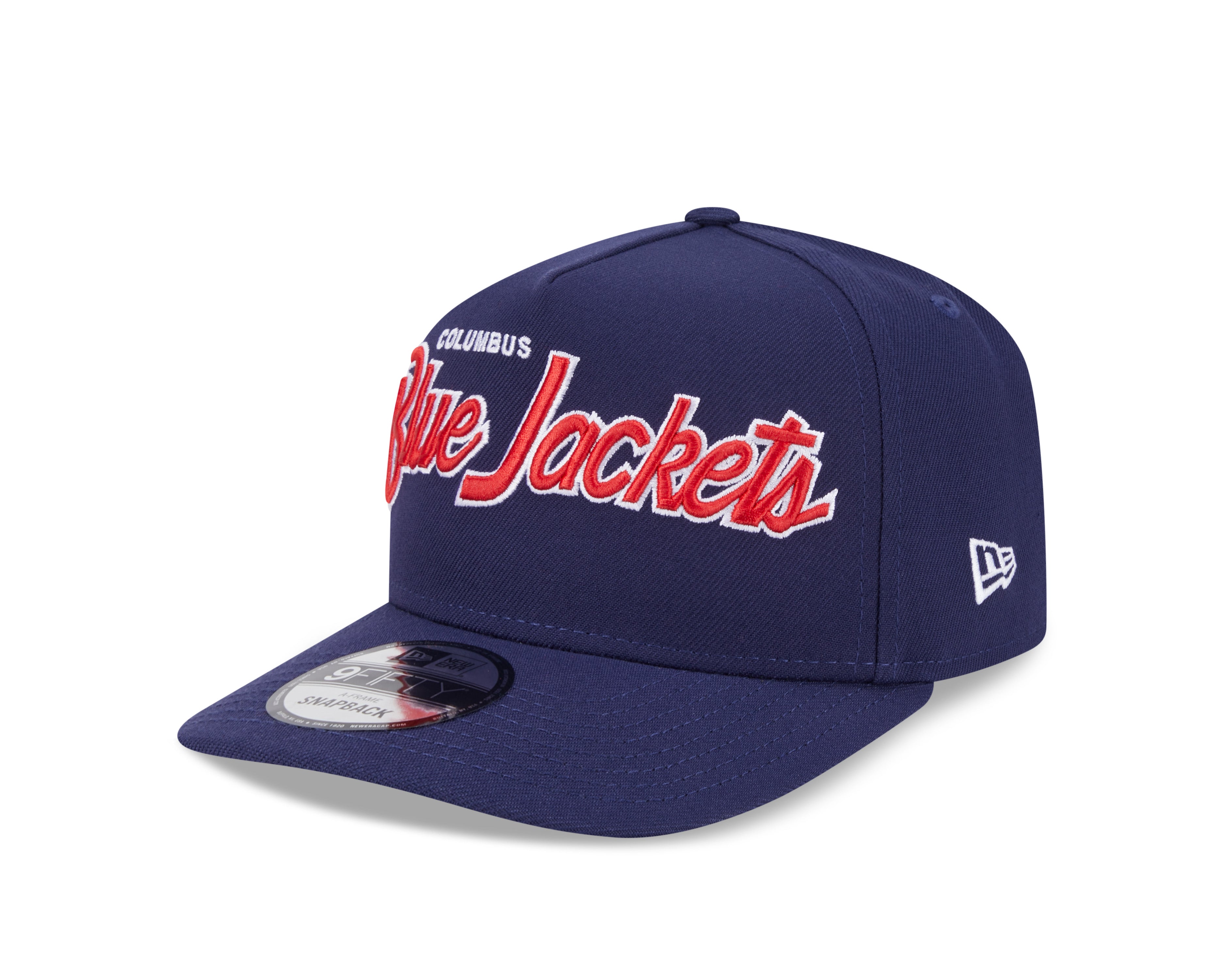 Columbus Blue Jackets NHL New Era Men's Navy 9FIfty Script A-Frame Snapback