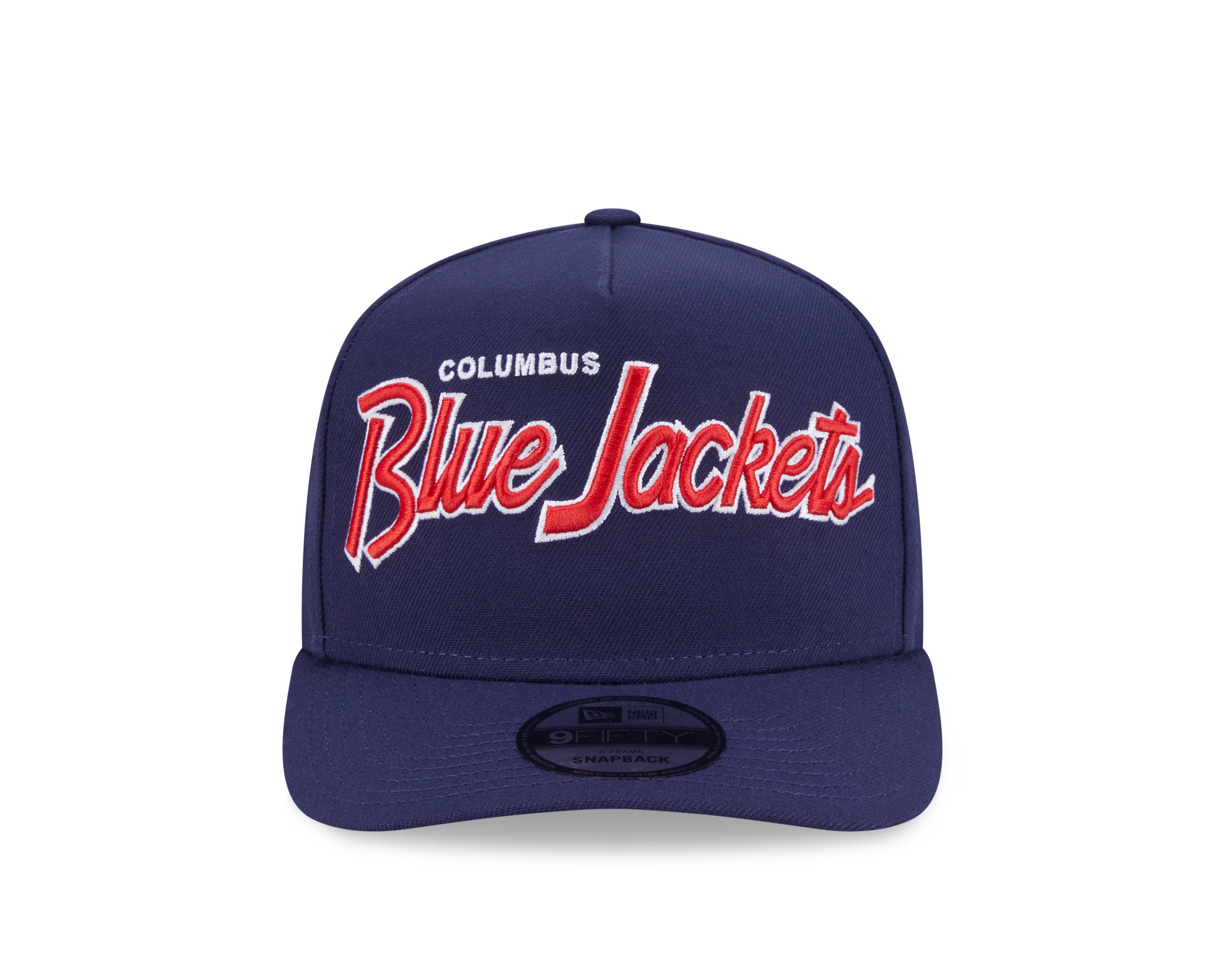 Columbus Blue Jackets NHL New Era Men's Navy 9FIfty Script A-Frame Snapback