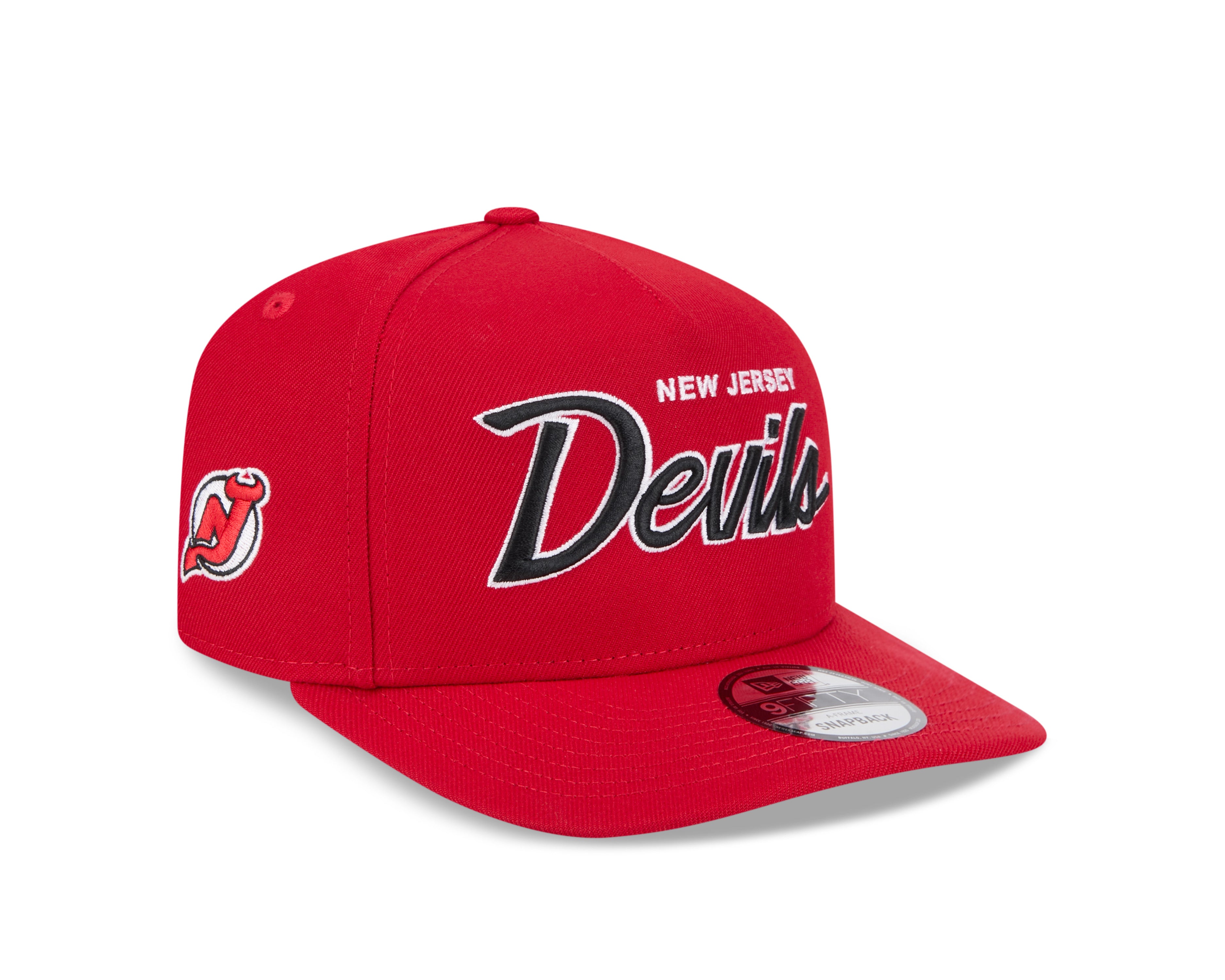 New Jersey Devils NHL New Era Men's Red 9FIfty Script A-Frame Snapback