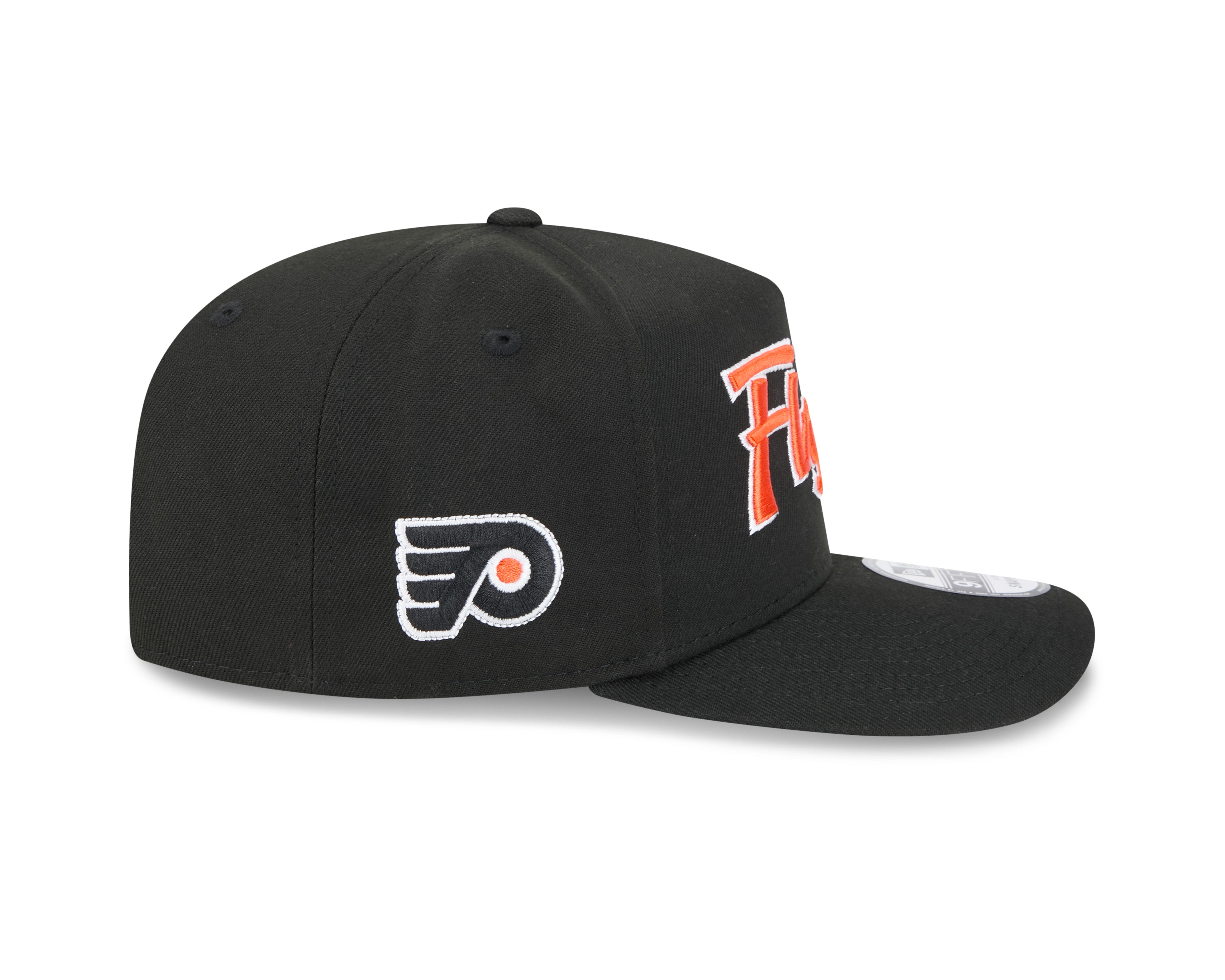 Philadelphia Flyers NHL New Era Men's Black 9FIfty Script A-Frame Snapback