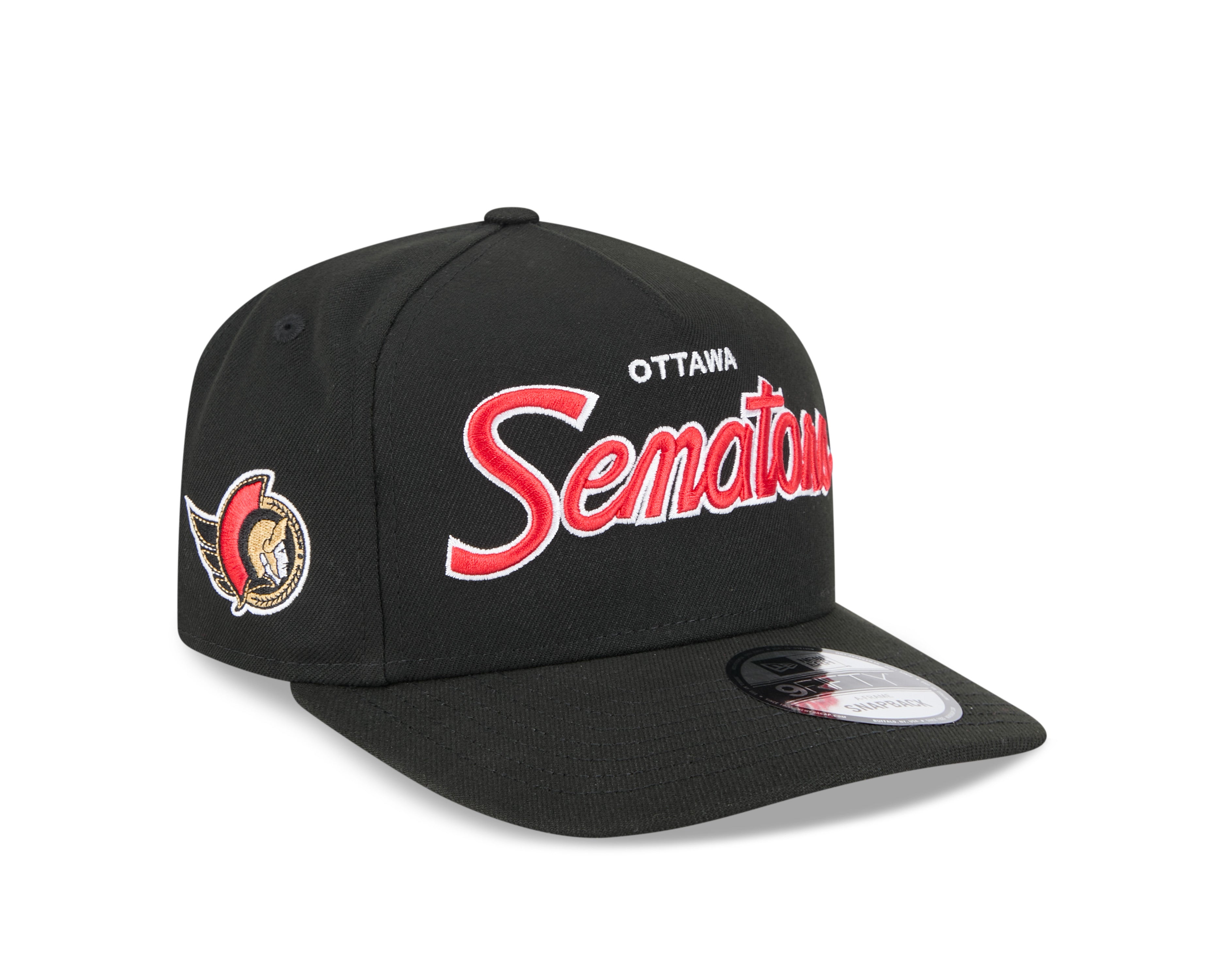 Ottawa Senators NHL New Era Men's Black 9FIfty Script A-Frame Snapback