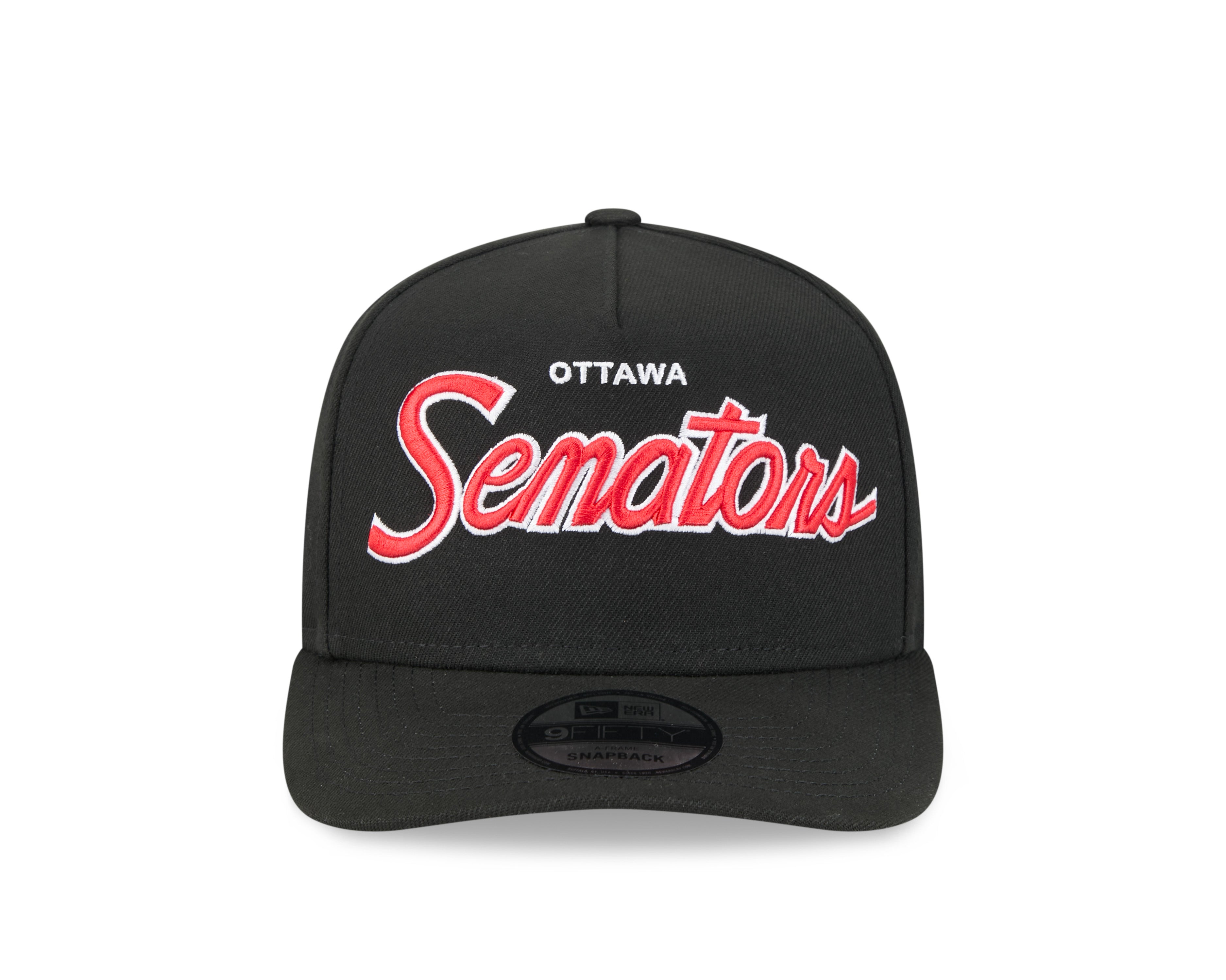 Ottawa Senators NHL New Era Men's Black 9FIfty Script A-Frame Snapback