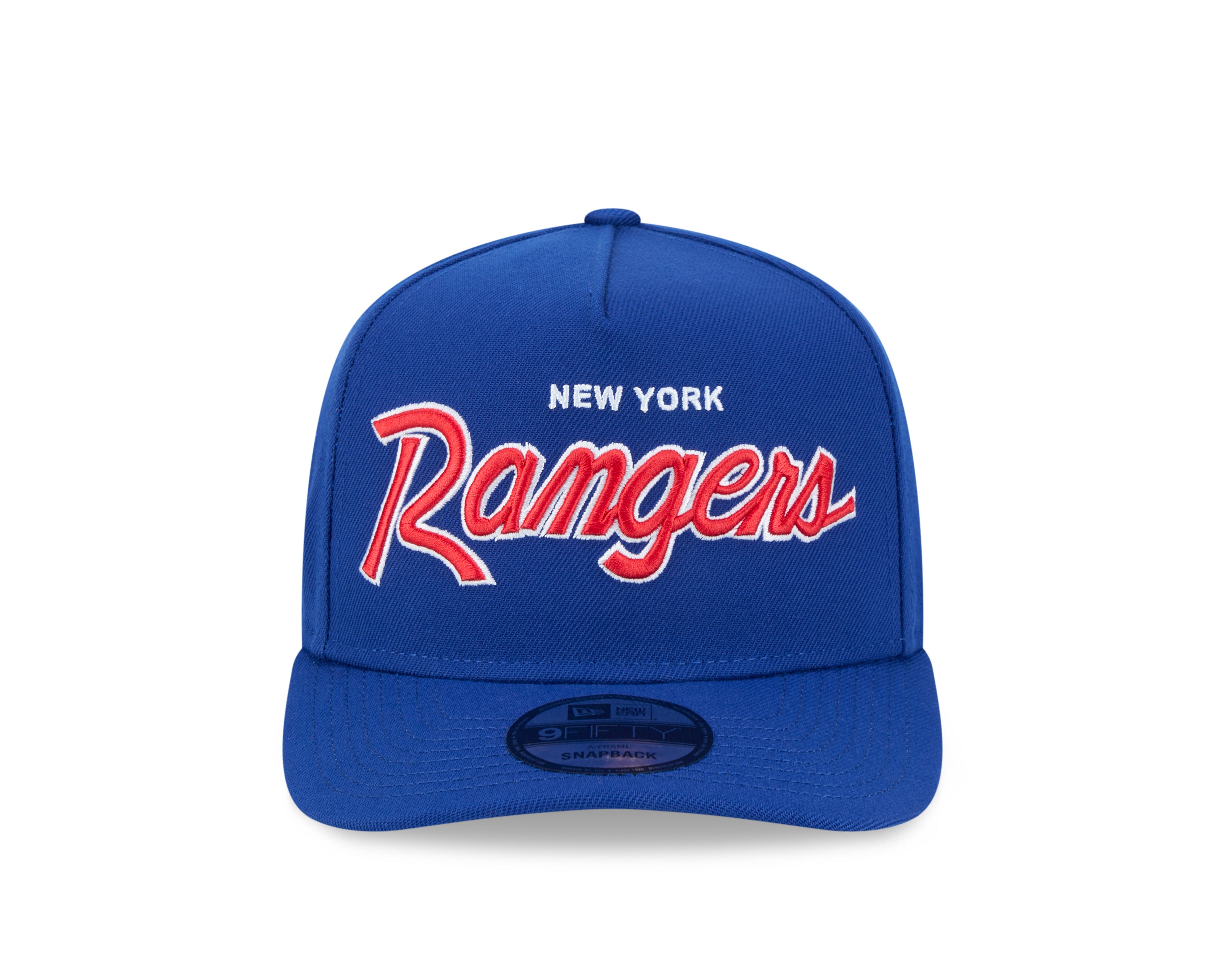 New York Rangers NHL New Era Men's Royal 9FIfty Script A-Frame Snapback