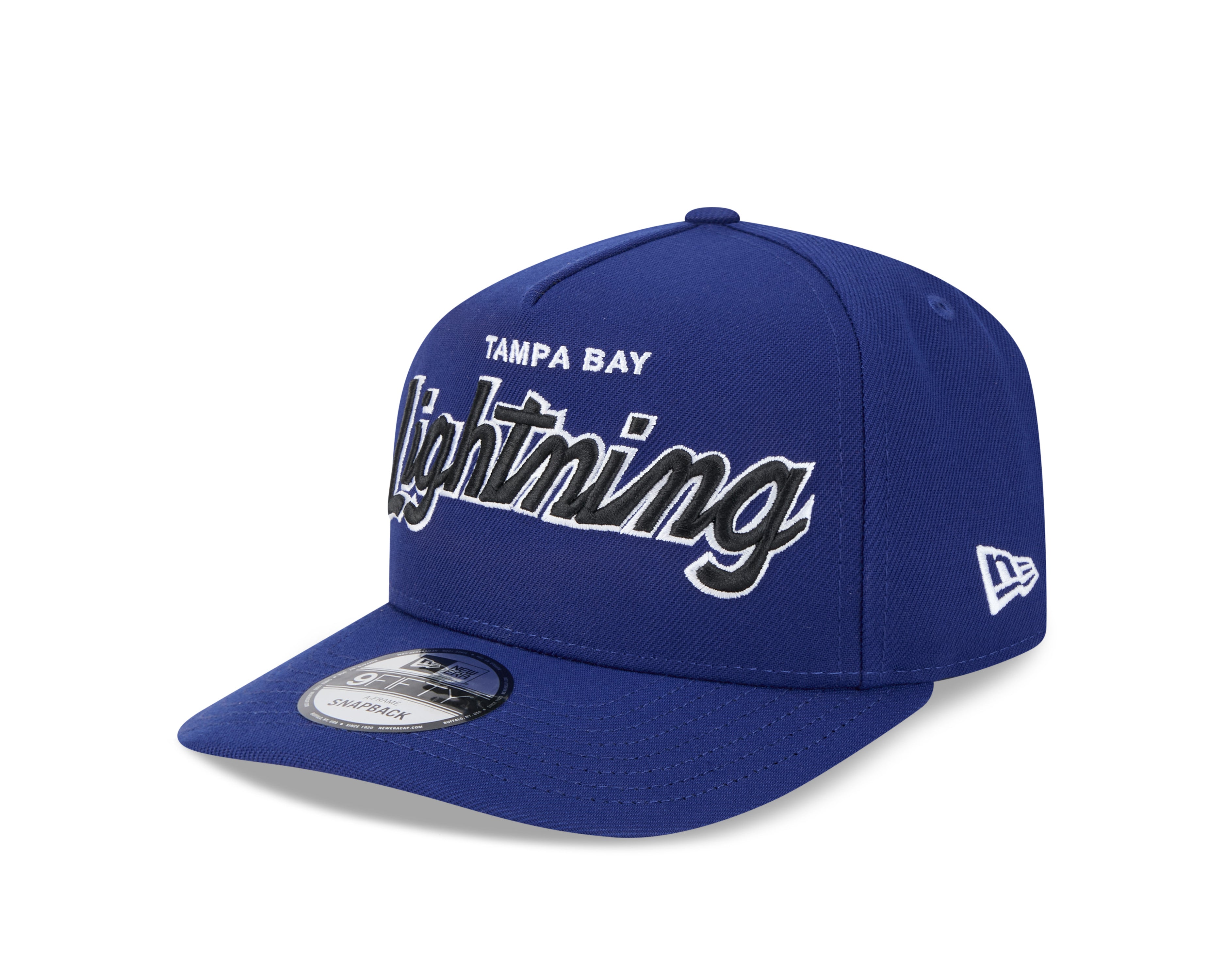 Tampa Bay Lightning NHL New Era Men's Navy 9FIfty Script A-Frame Snapback