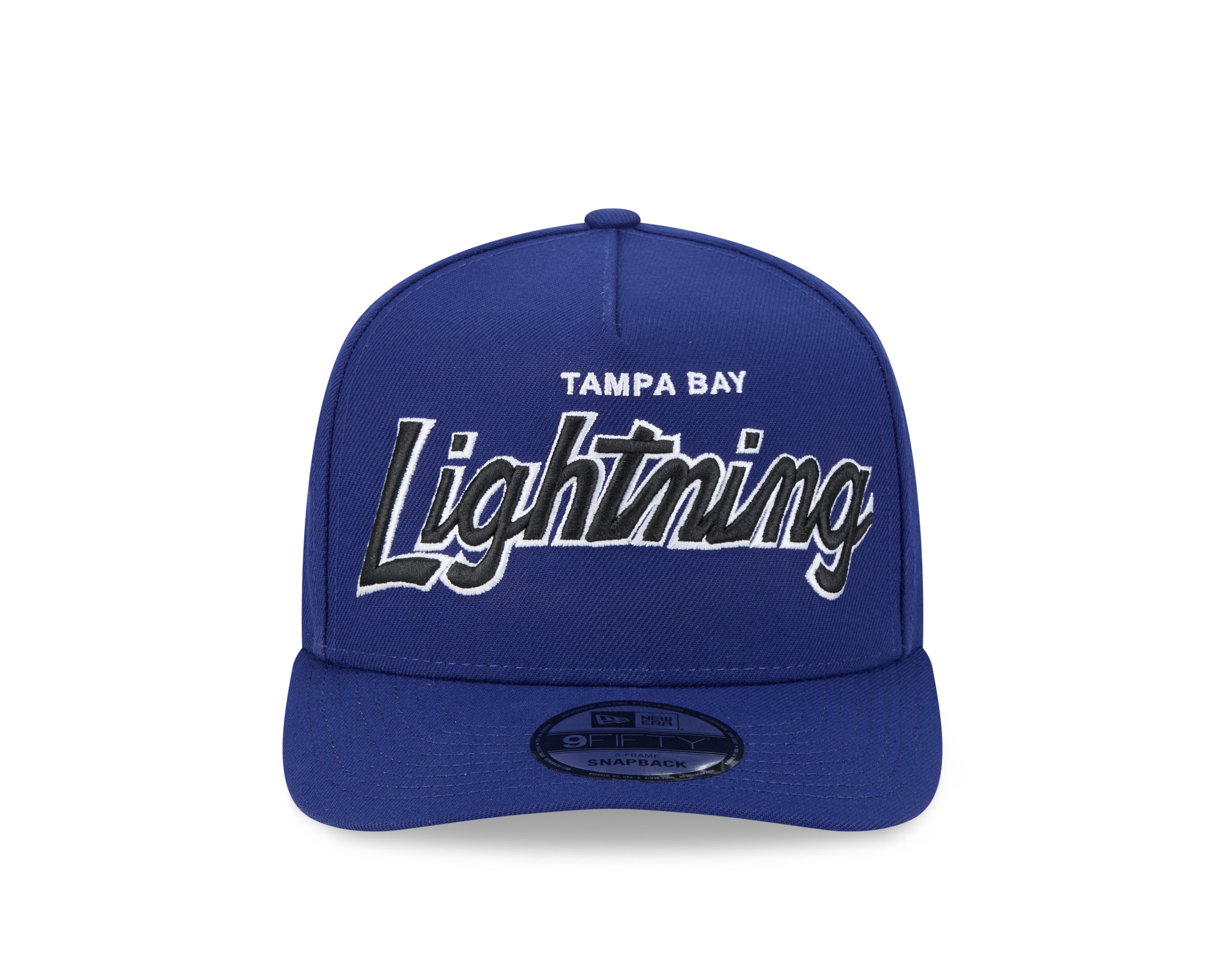 Tampa Bay Lightning NHL New Era Men's Navy 9FIfty Script A-Frame Snapback