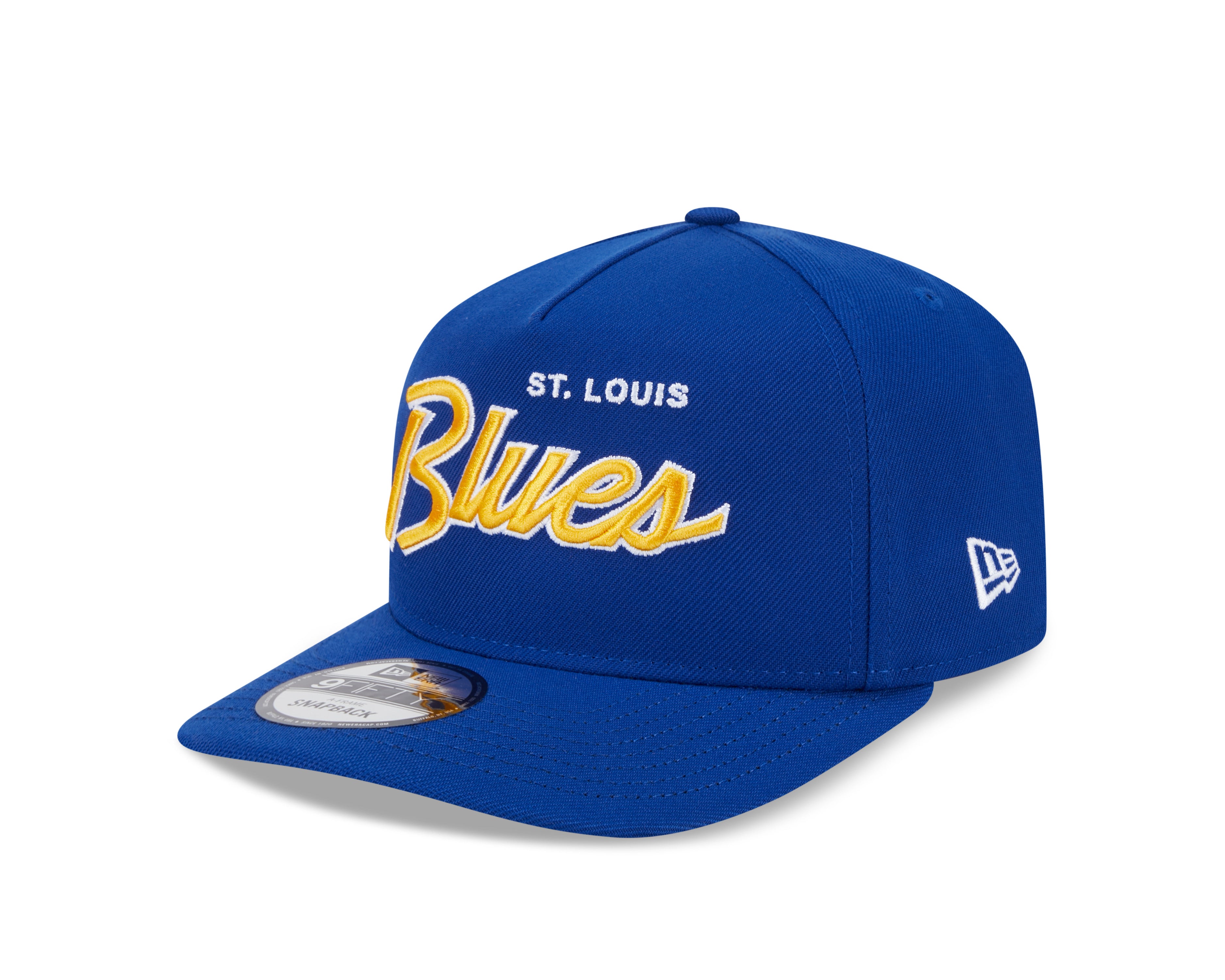 St. Louis Blues NHL New Era Men's Royal 9FIfty Script A-Frame Snapback