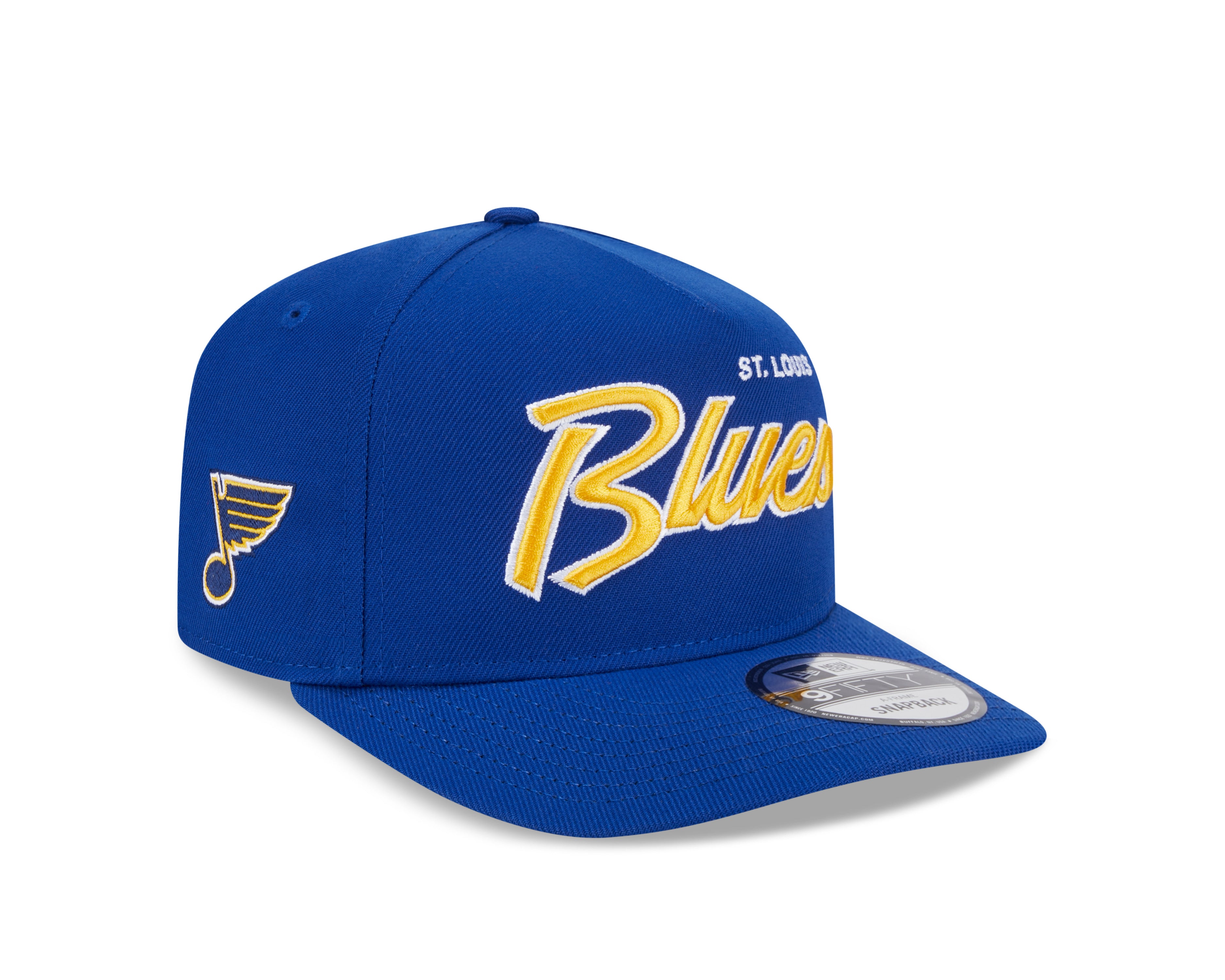 St. Louis Blues NHL New Era Men's Royal 9FIfty Script A-Frame Snapback