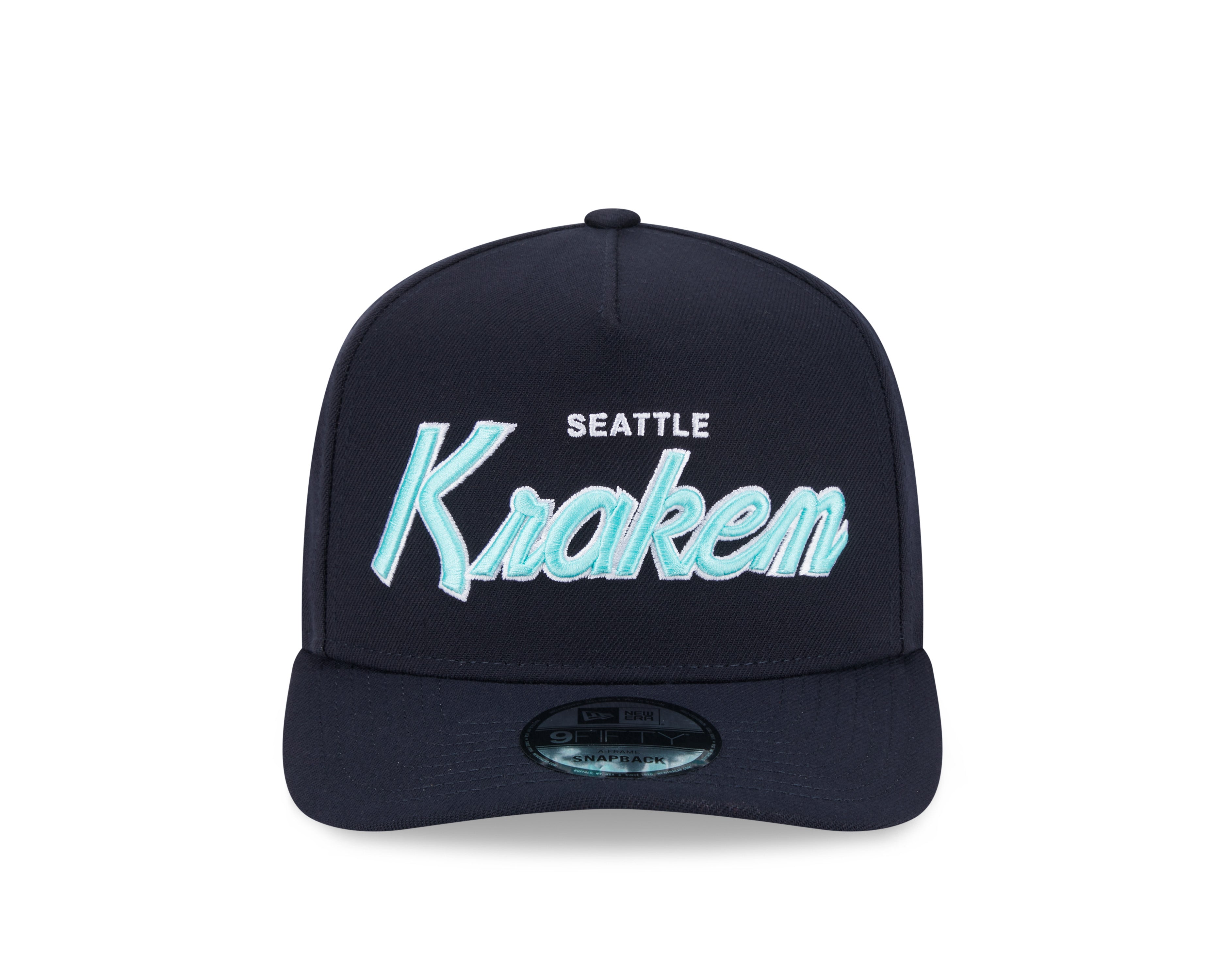 Seattle Kraken NHL New Era Men's Navy 9FIfty Script A-Frame Snapback