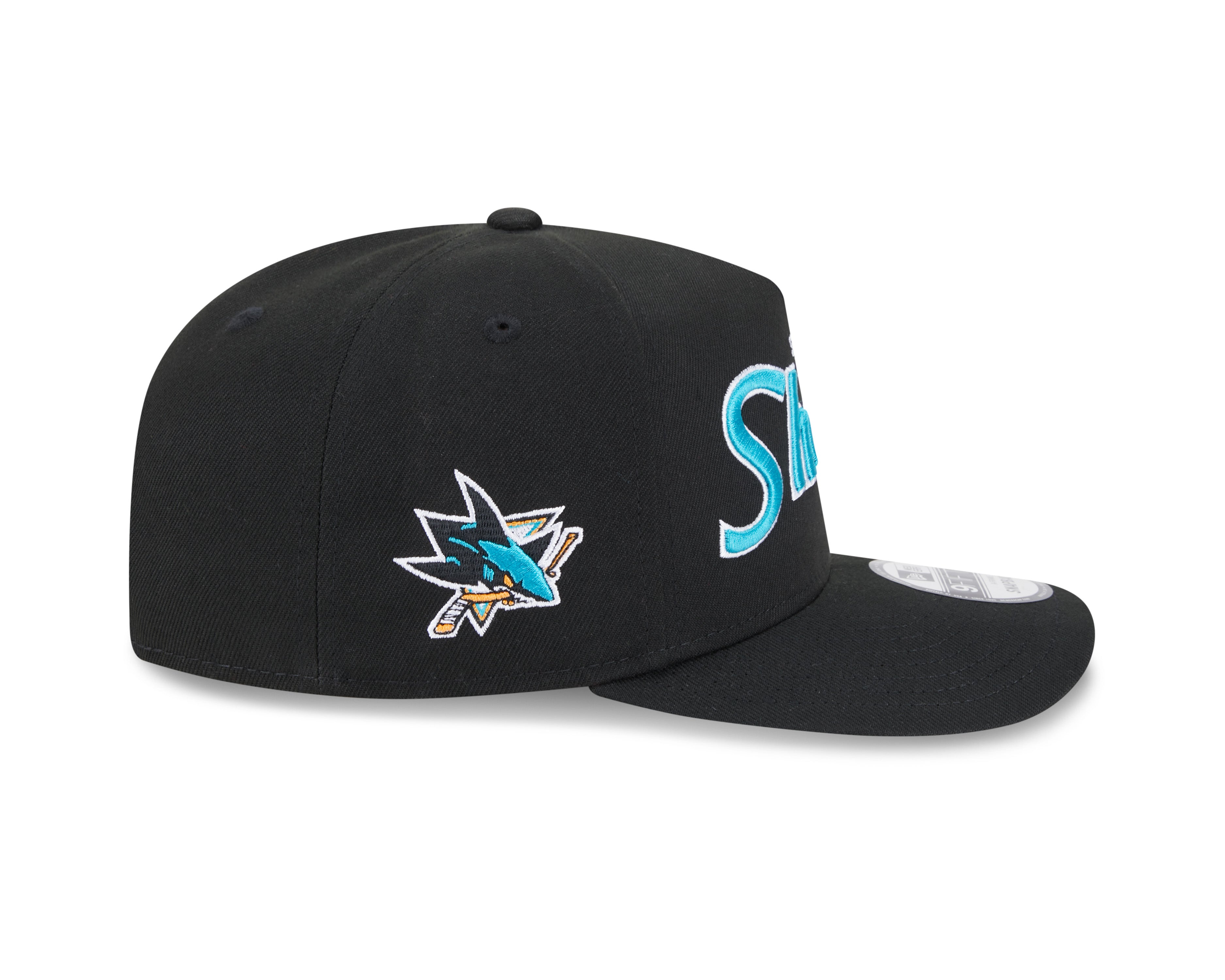 Casquette Snapback A-Frame 9FIfty Script noire pour homme des Sharks de San Jose NHL de New Era