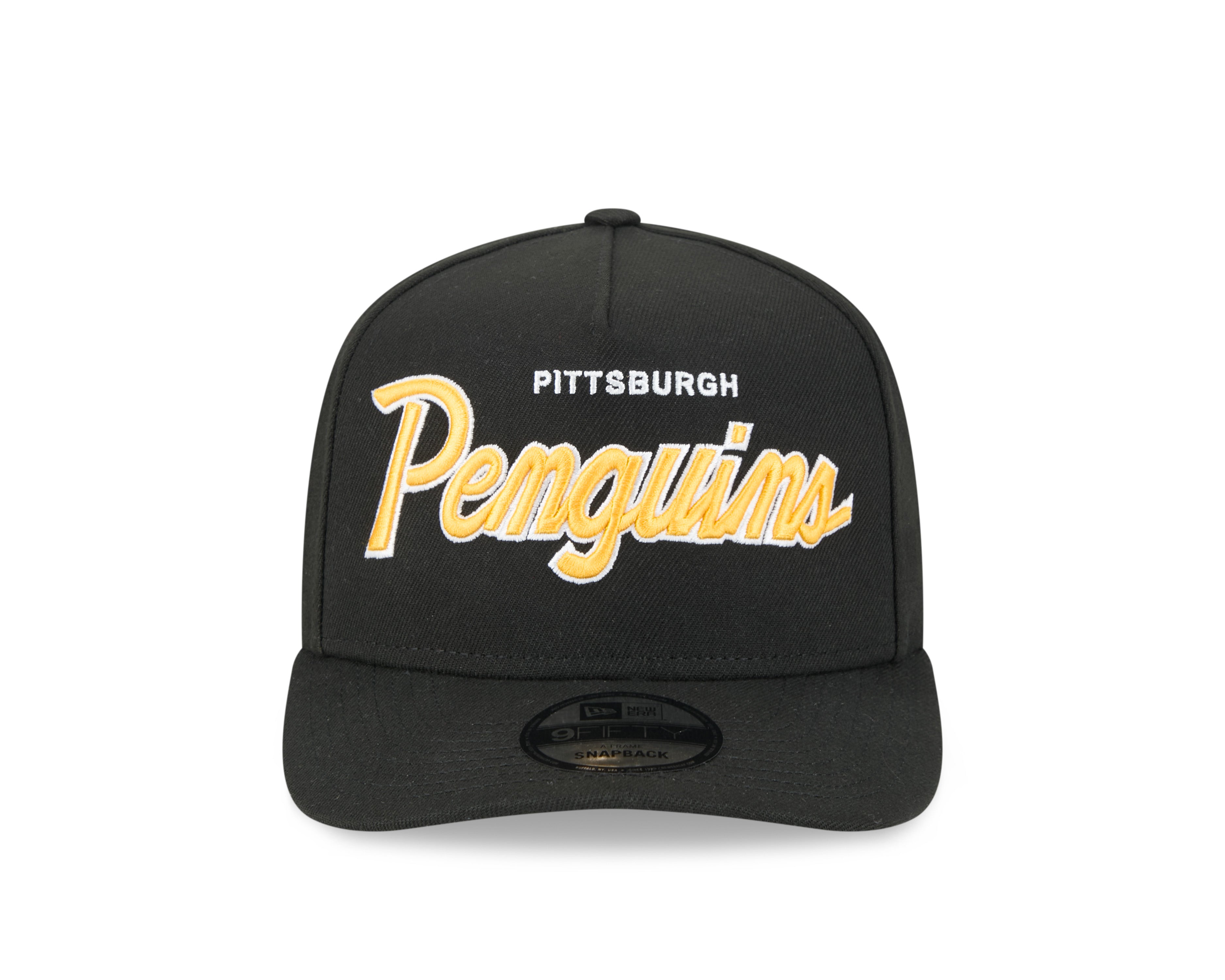 Pittsburgh Penguins NHL New Era Men's Black 9FIfty Script A-Frame Snapback